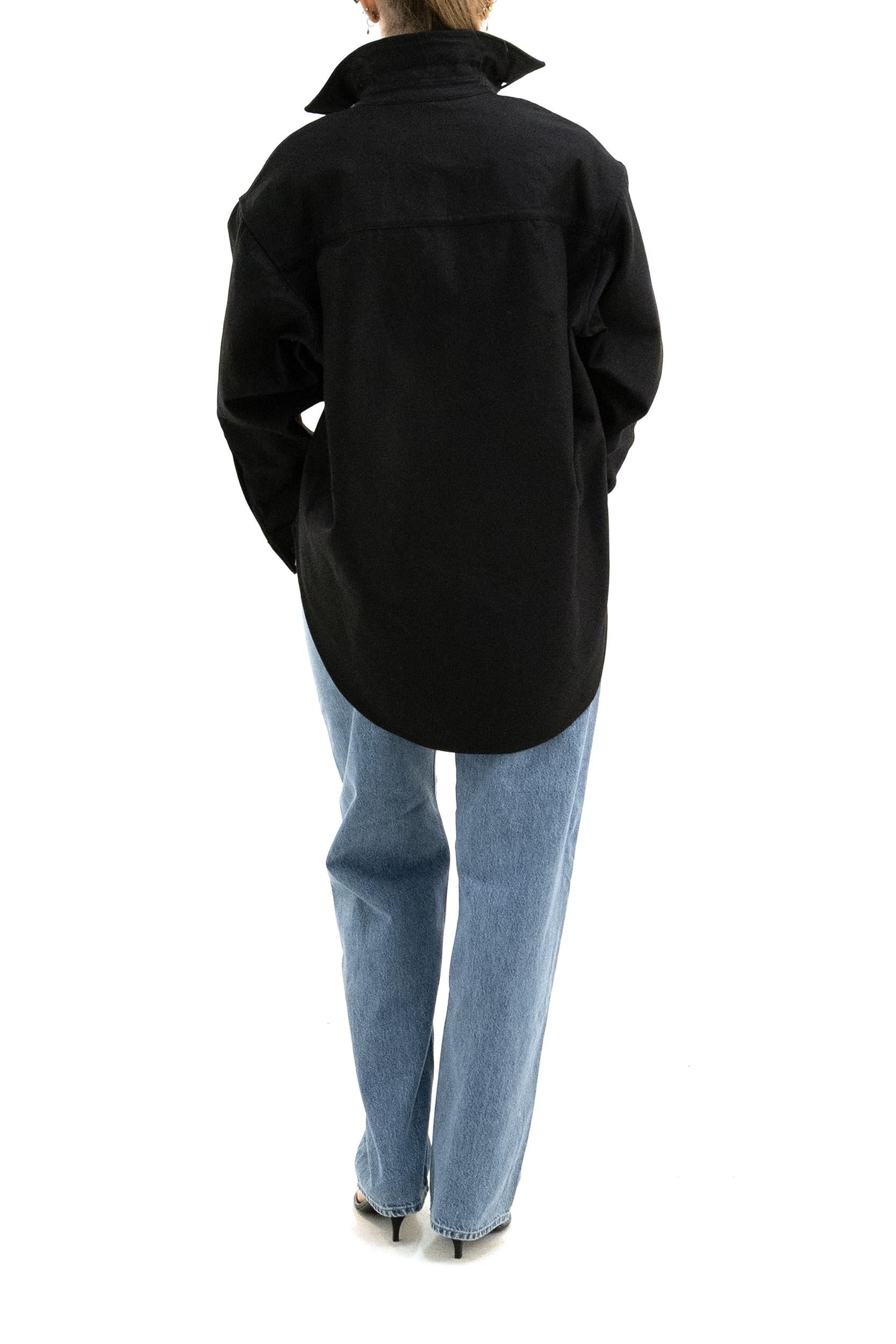 Camicia in cotone di colore nero<BR/> 872318 TUP18 1000 BALENCIAGA