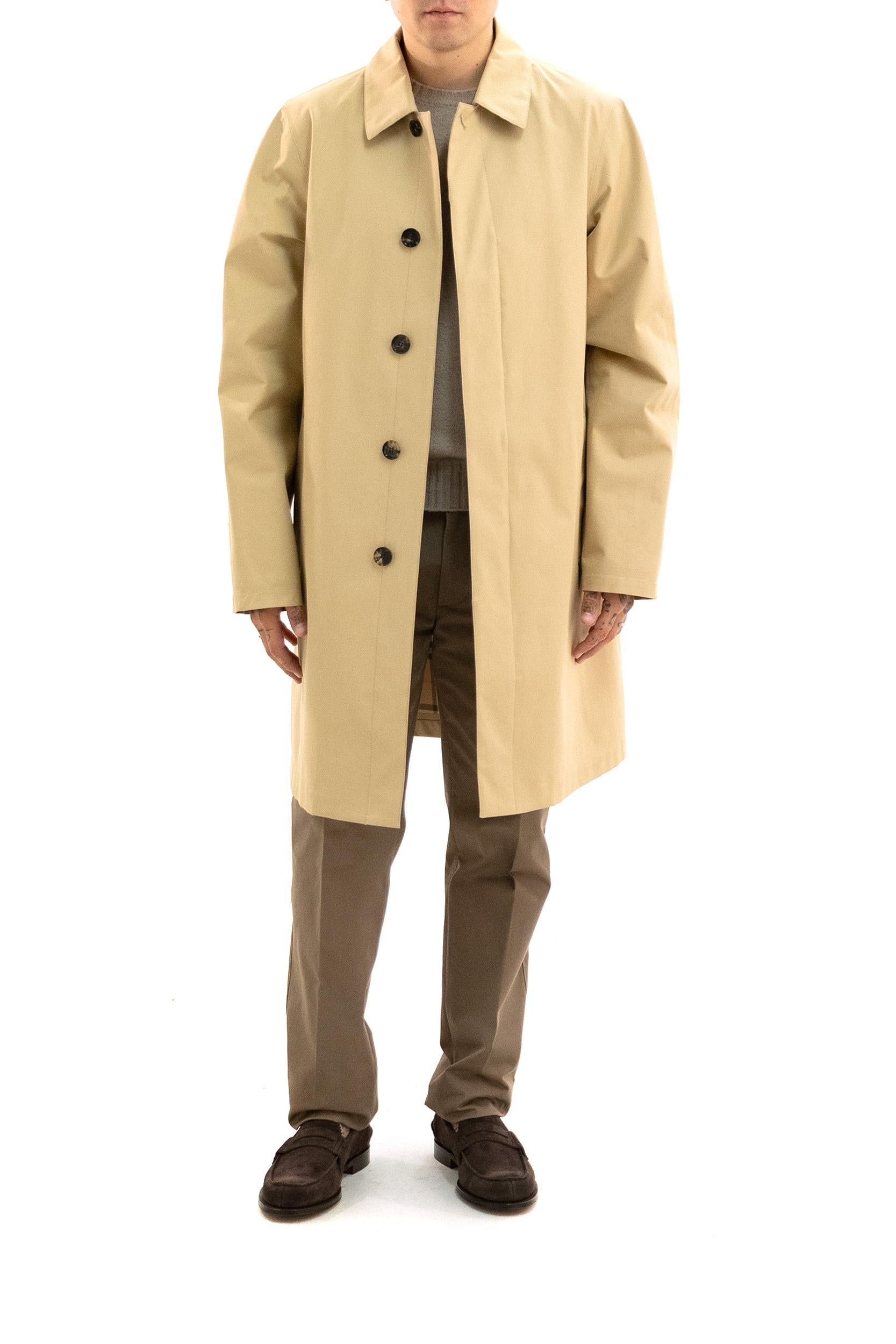 Car coat medio in gabardine color beige<BR/> 8110195 FLAX BURBERRY