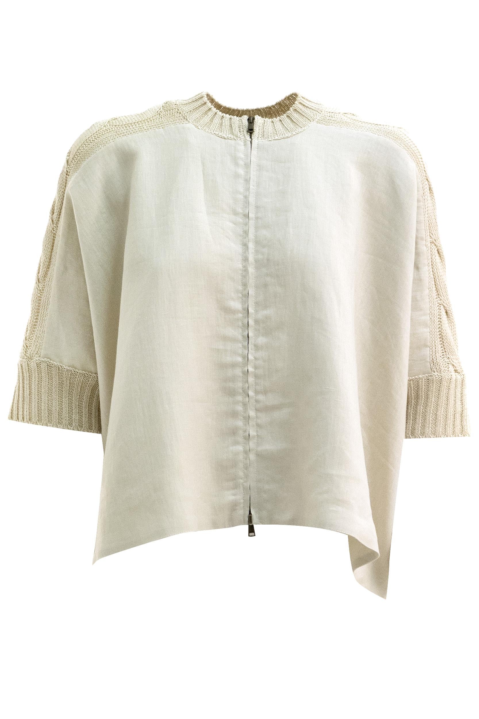 Cardigan in lino color avorio<BR/> MXMERESIA 001 MAX MARA