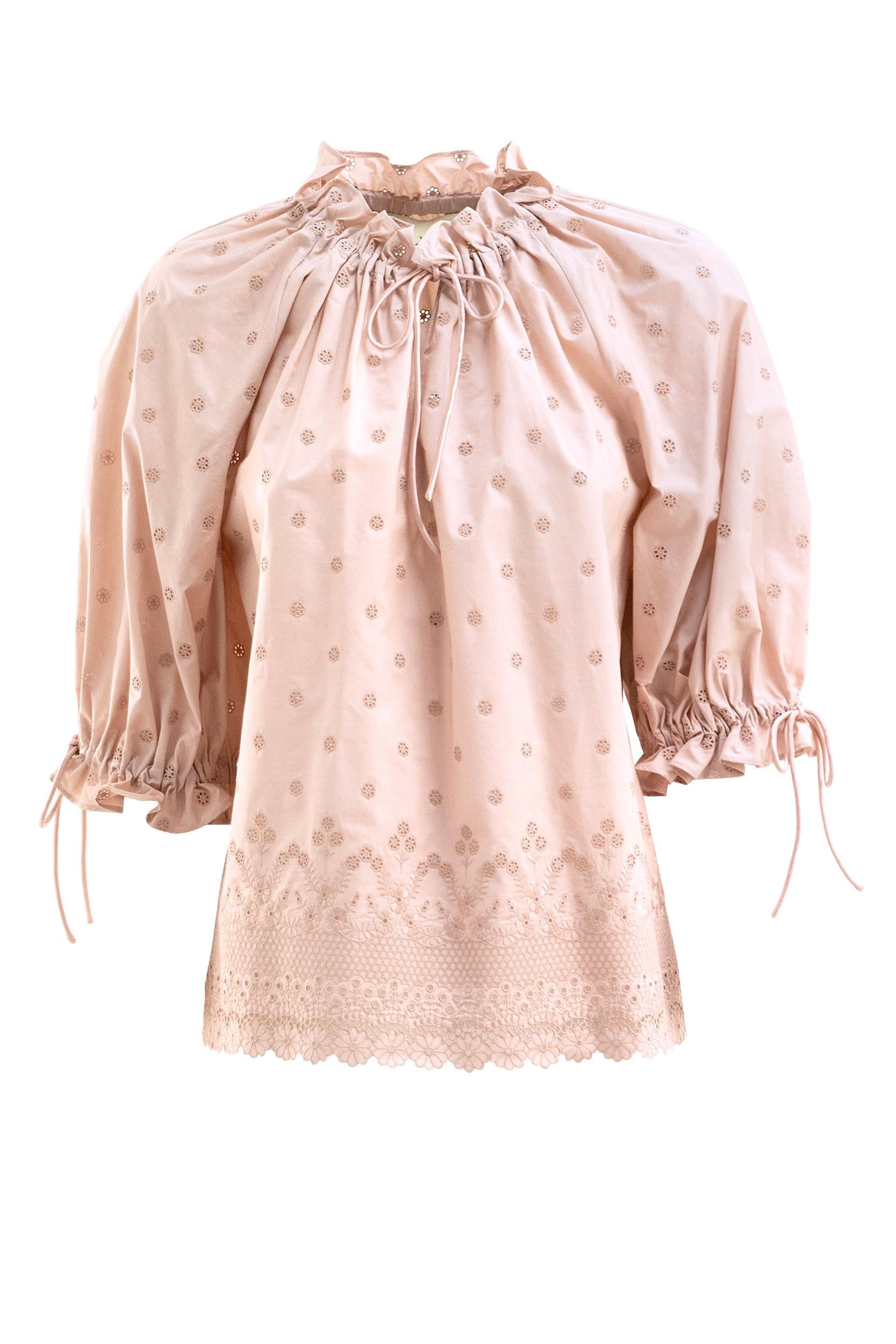 Top In Sangallo Fleurs Ajours Margheritine<BR/> 8B3AEBL0A3Q 9YD VALENTINO GARAVANI