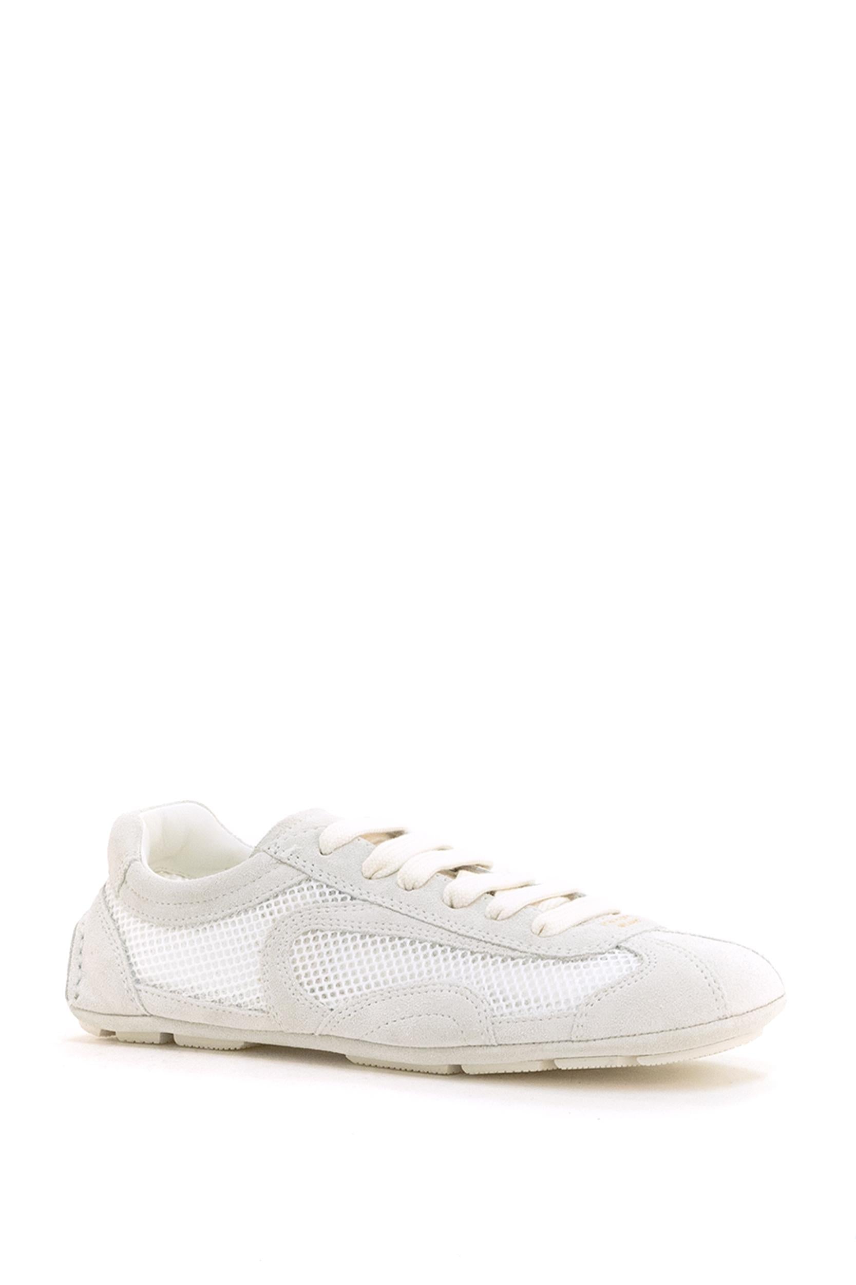 Sneakers Montecarlo Re-Edition 2005 in mesh e suede di colore bianco<BR/> 1E247O F D010 3D8C F0009 PRADA