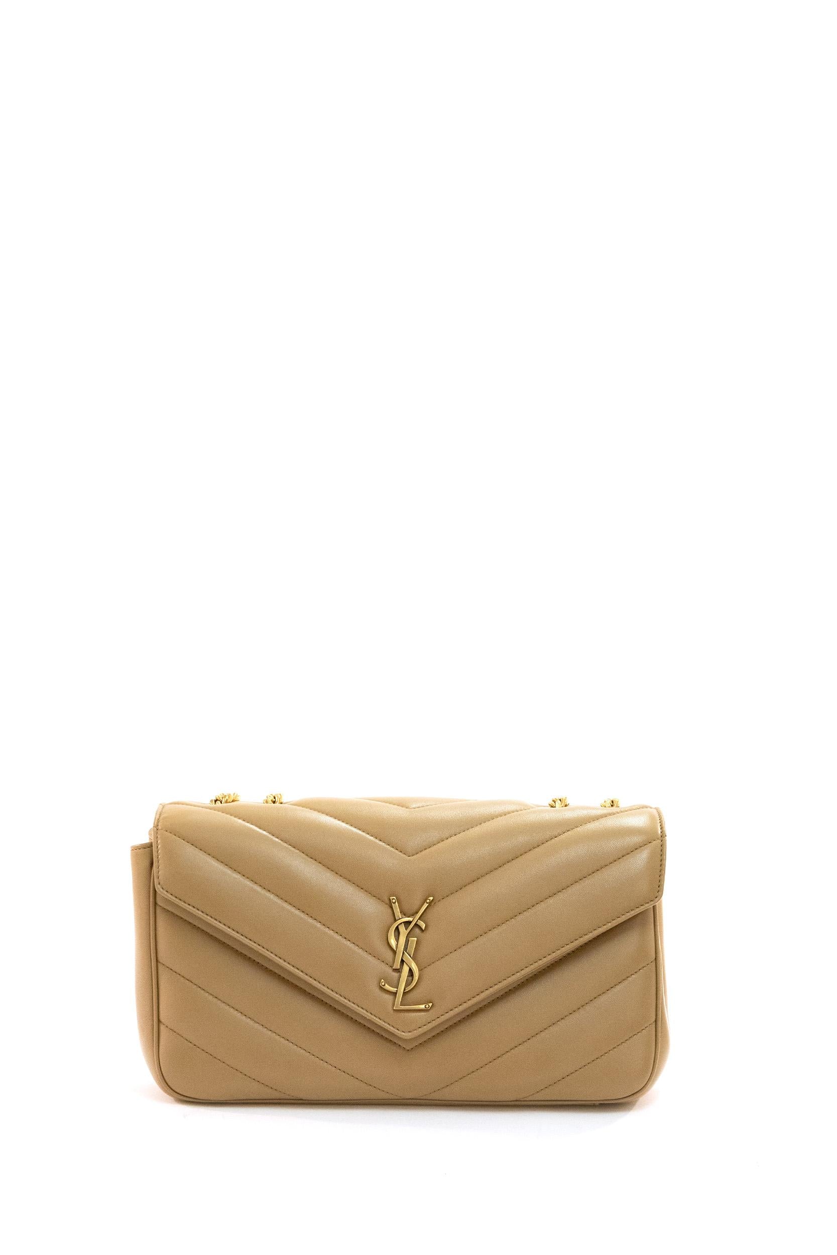 Borsa Loulou Media in nappa colore beige<BR/> 801439 AAEAX 2357 SAINT LAURENT