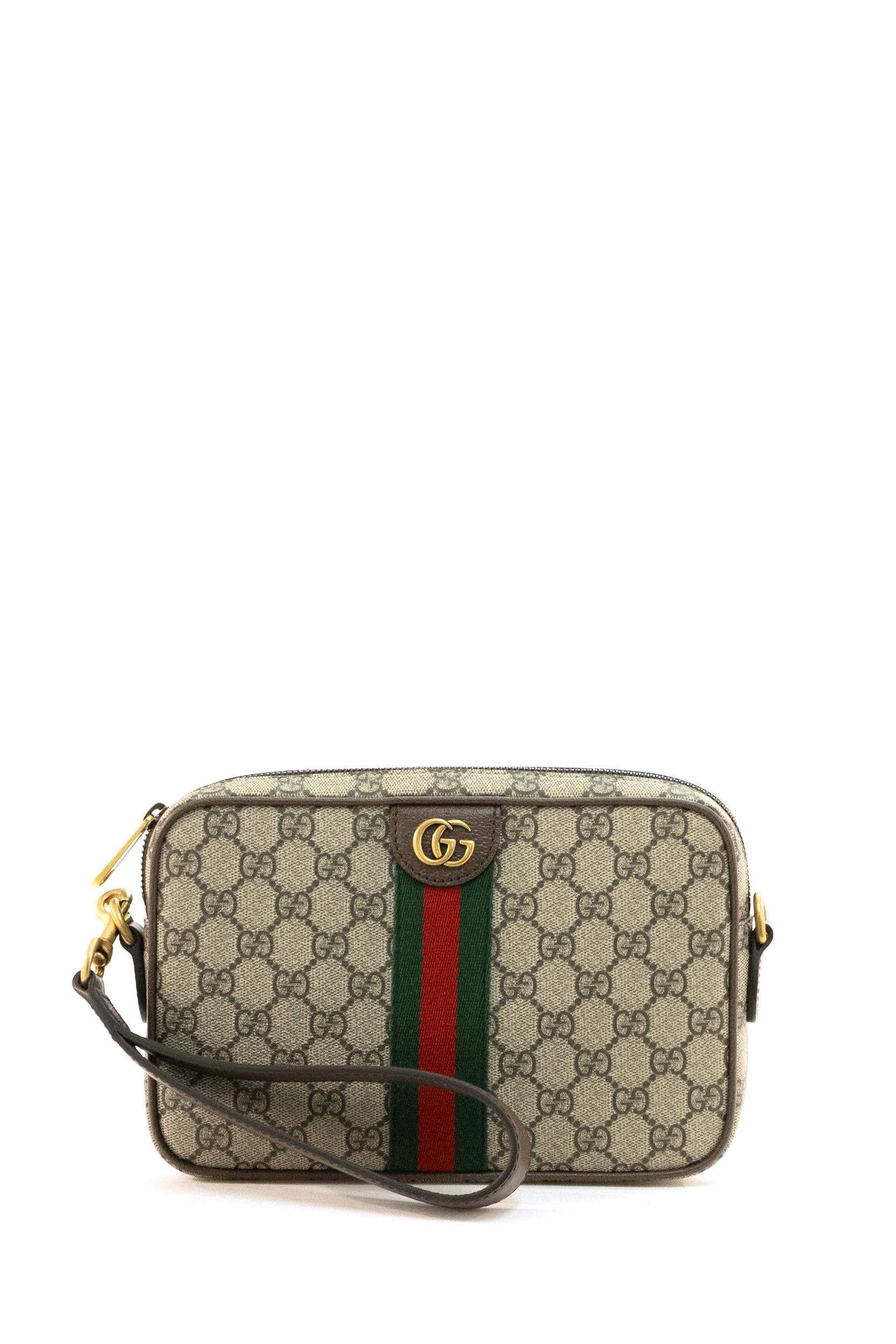 Borsa Ophidia in tessuto GG beige e marrone scuro<BR/> 839155 FAEOF 9745 GUCCI