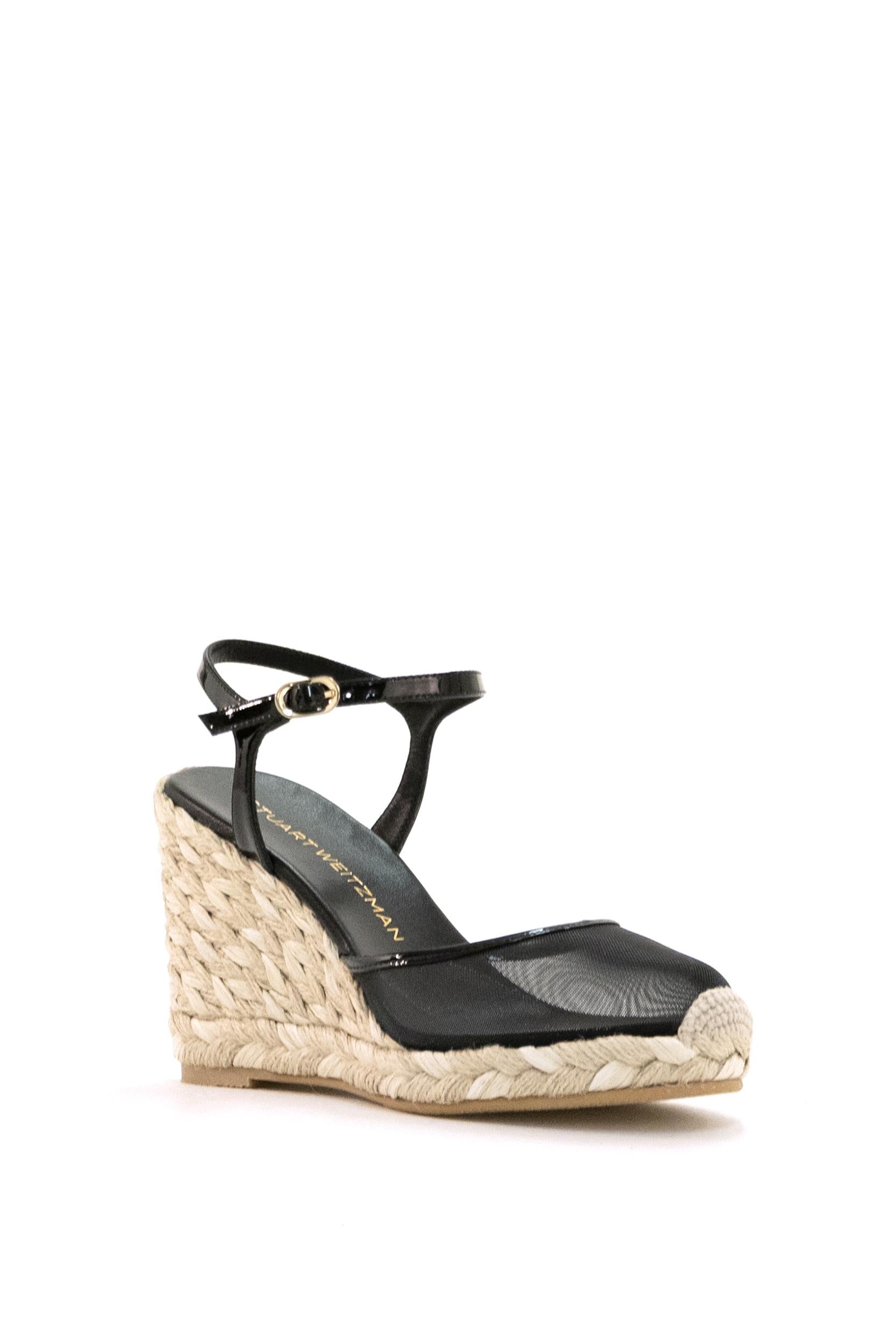 Décolleté Espadrillas Barital in Vernice e Mesh<BR/> BARITAL ESWDG BLACK STUART WEITZMAN