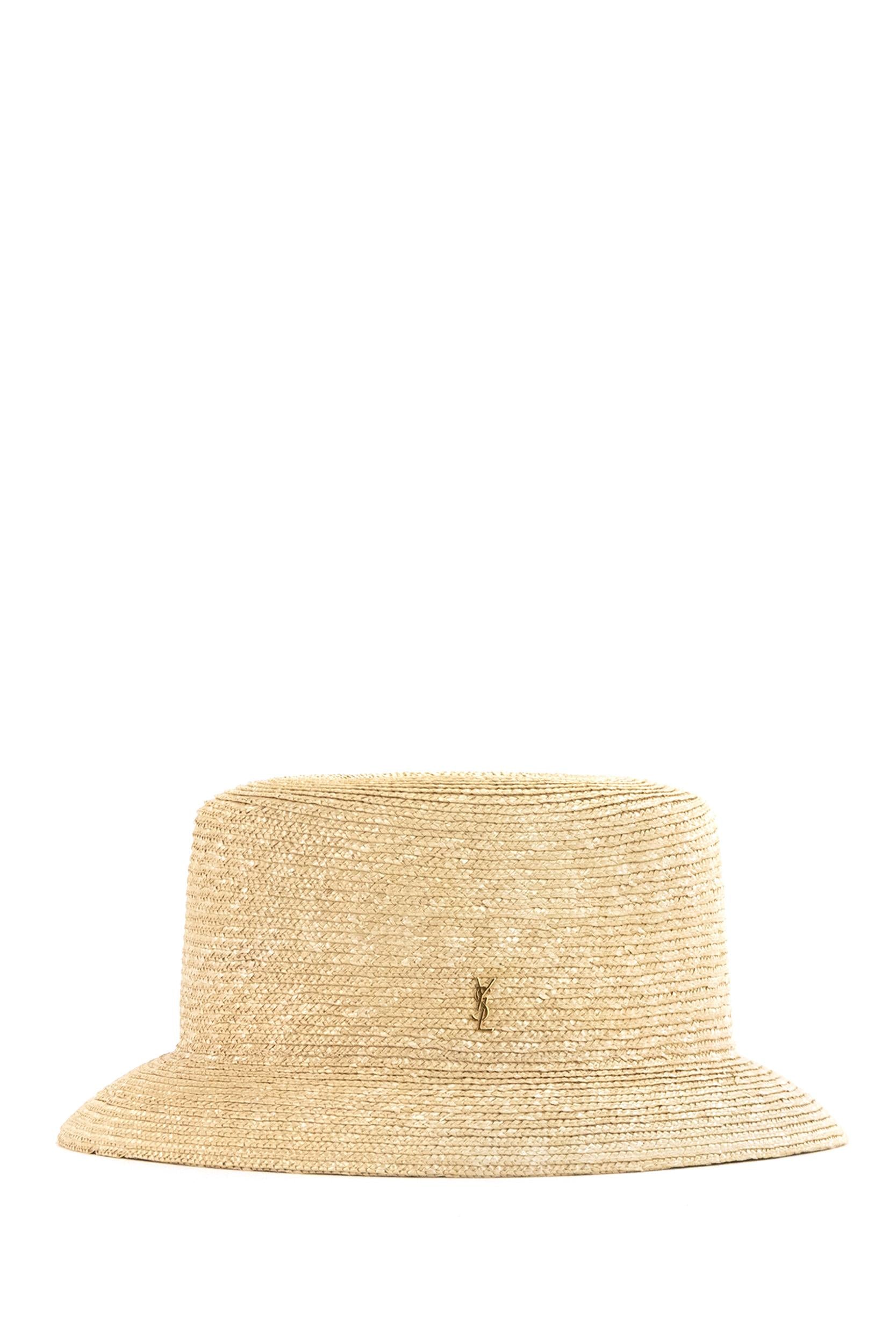 Cappello in Rafia<BR/> 703012 3YG57 9600 SAINT LAURENT