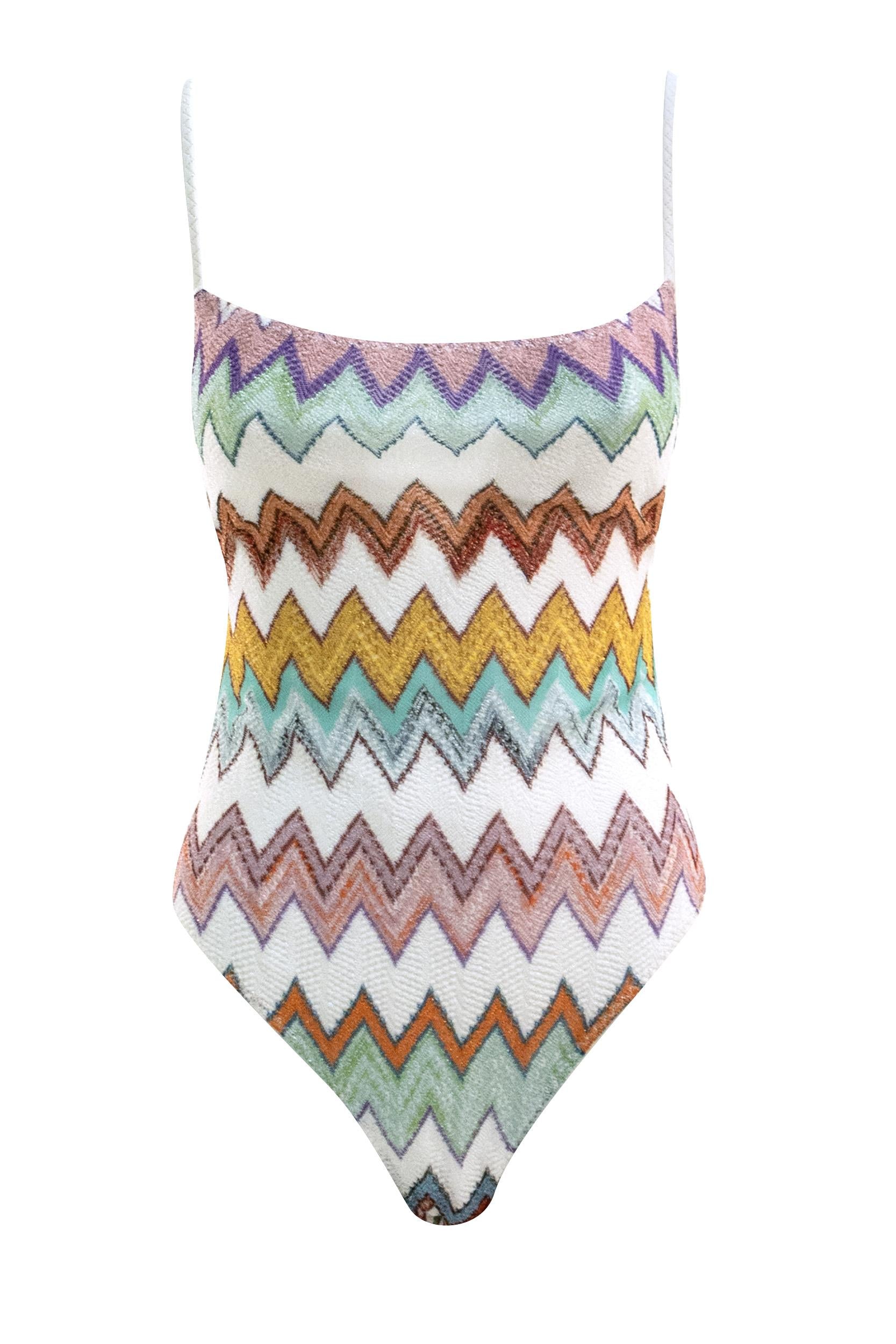 Costume Intero in Viscosa Lamé multicolore bianco<BR/> MC25SP01-BR014K SM9X5 MISSONI