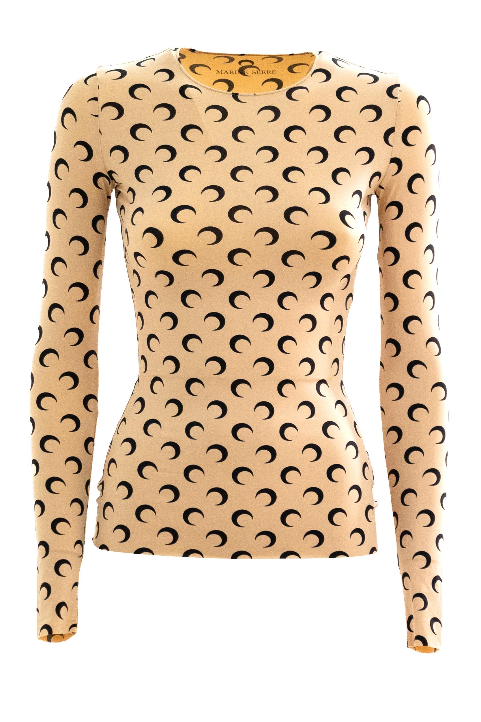 Top in jersey elasticizzato di colore beige WTS006A CJER0001 TA10 MARINE SERRE