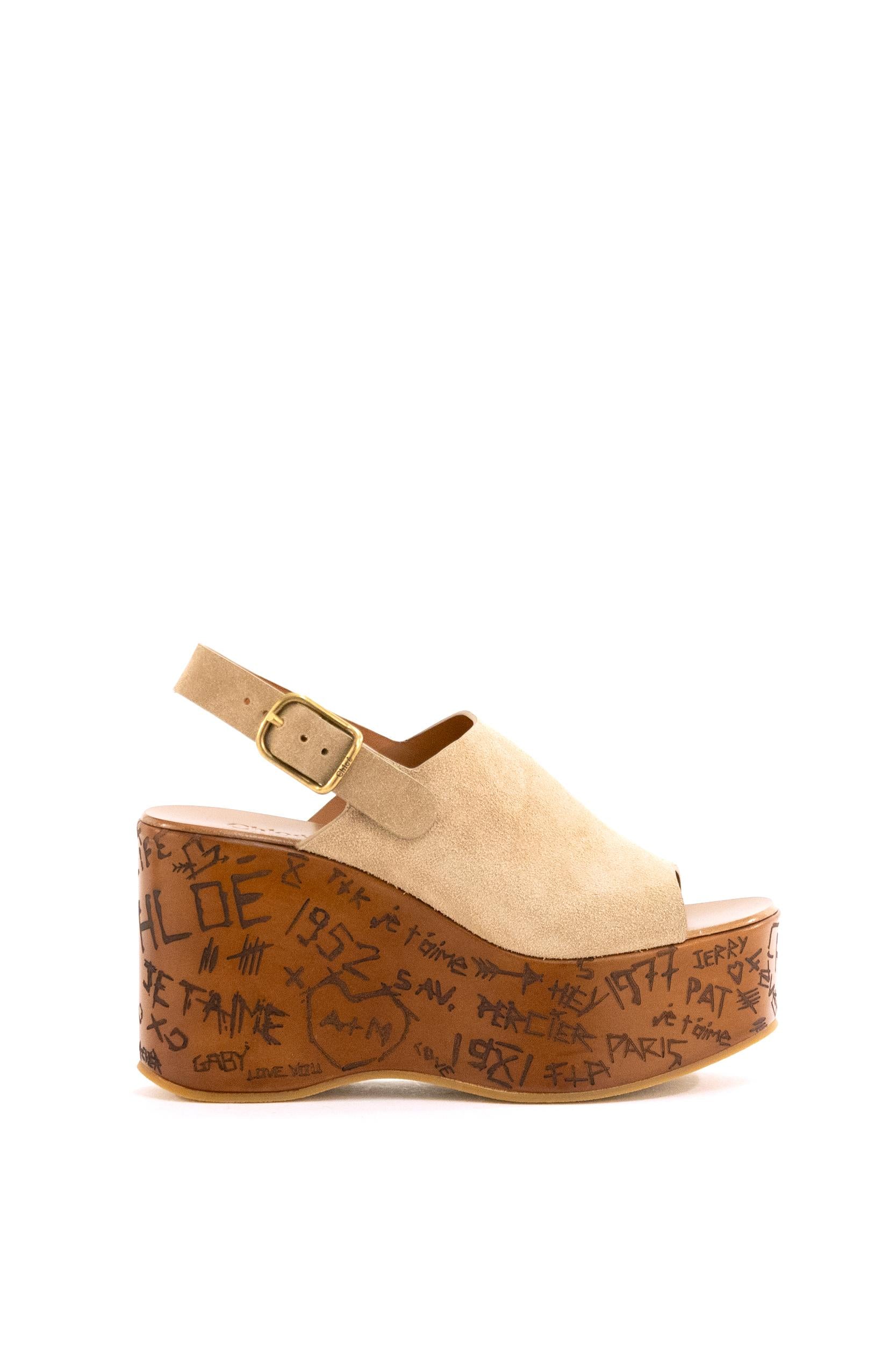 Sandali Maxime in suede color tortora <BR/> 25A10GRY 751 CHLOE'