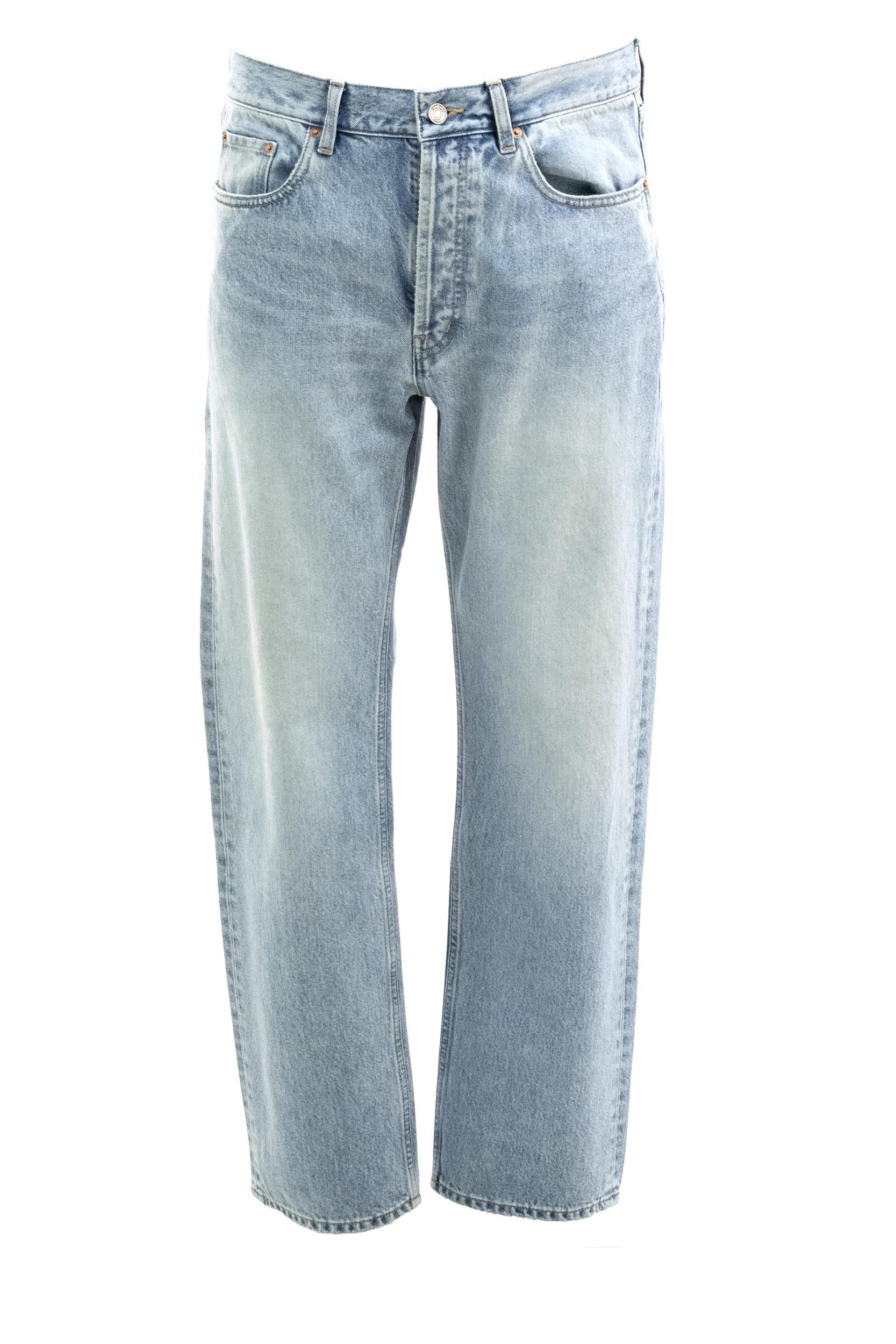 Jeans Larghi in Denim di Cotone<BR/> 795478 Y35AQ 5107 SAINT LAURENT