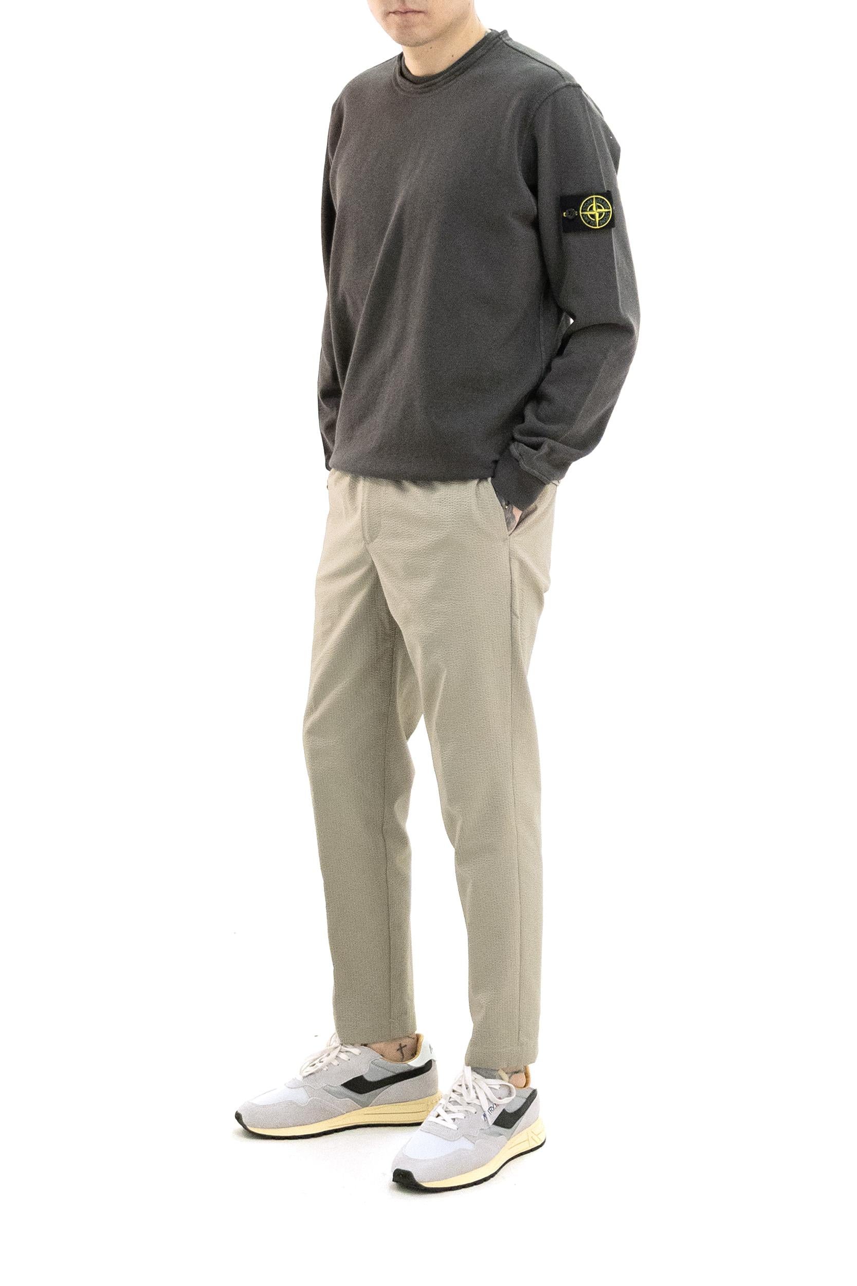 Felpa Girocollo in Cotone Malfilé<BR/> L1S156100034 S0060 V0165 STONE ISLAND