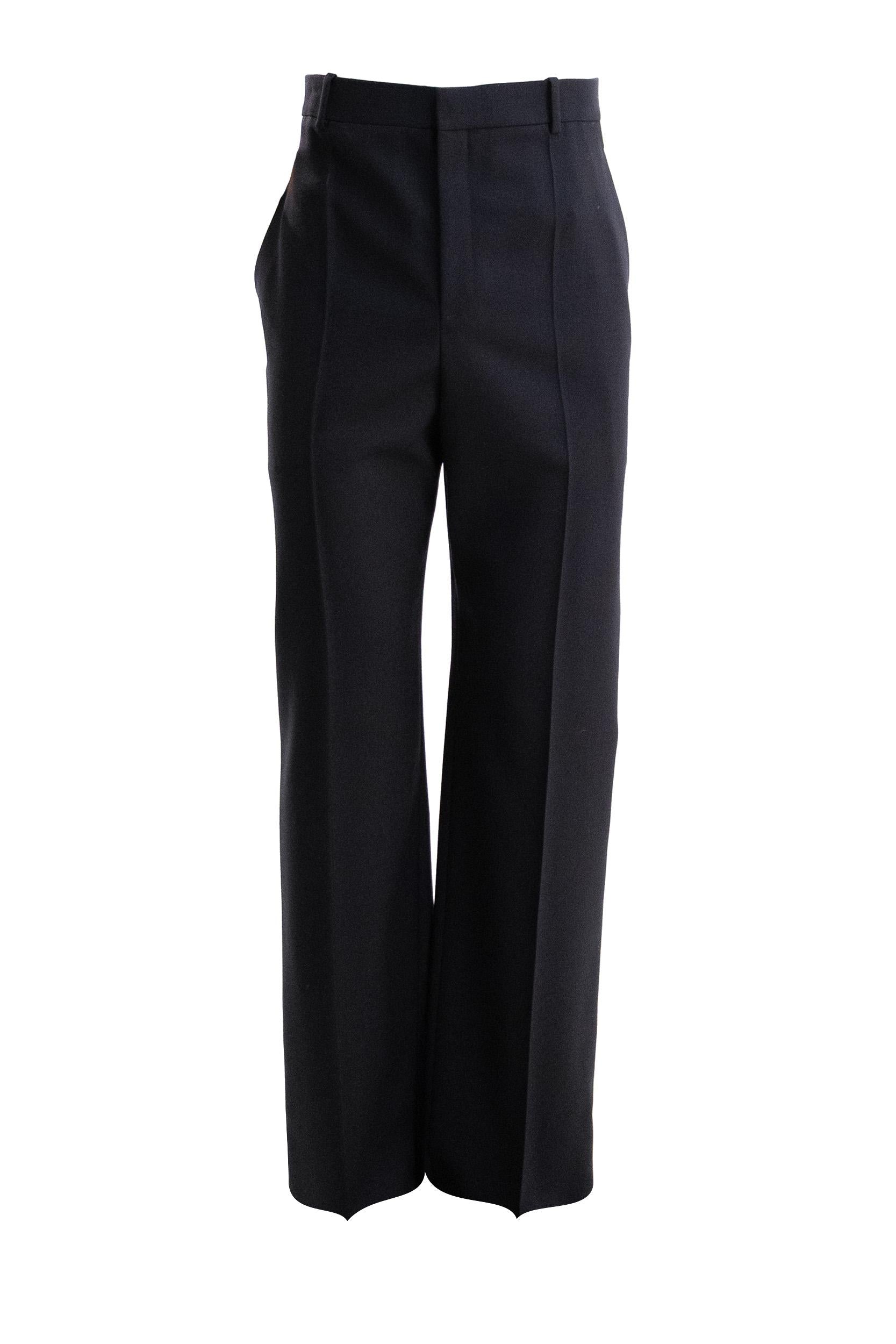 Pantaloni in lana color blu <BR/>i<BR/> 844153 Y5K32 4140 SAINT LAURENT