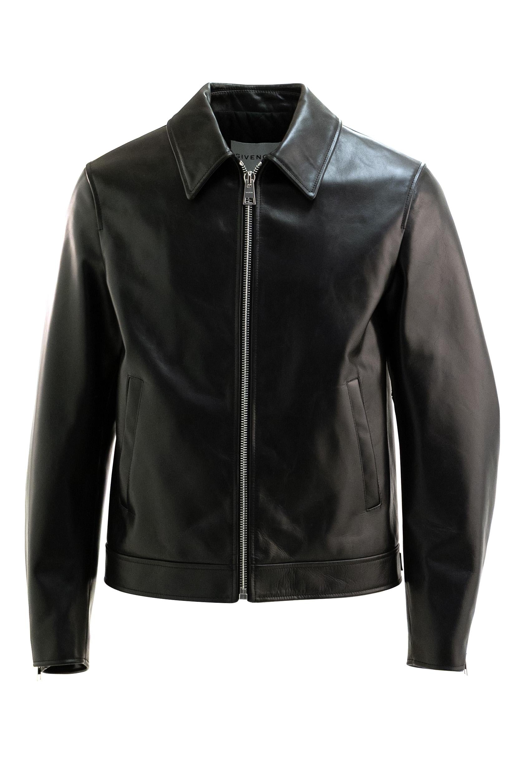 Giubbotto in pelle di colore nero<BR/> BM01F5611X 001 GIVENCHY