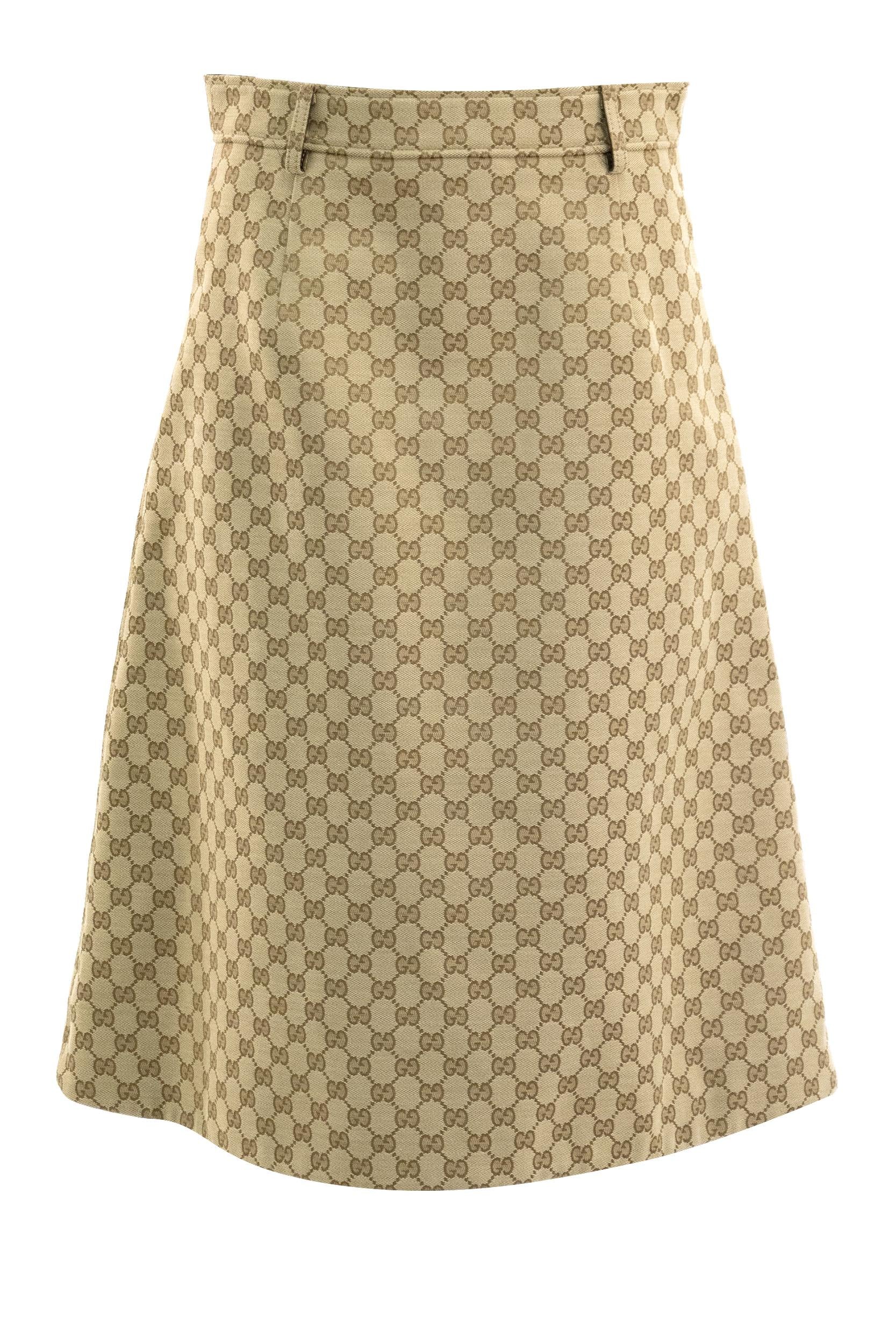 Gonna in Tessuto di Tela di Cotone GG<BR/> 864256 ZAUSC 2061 GUCCI