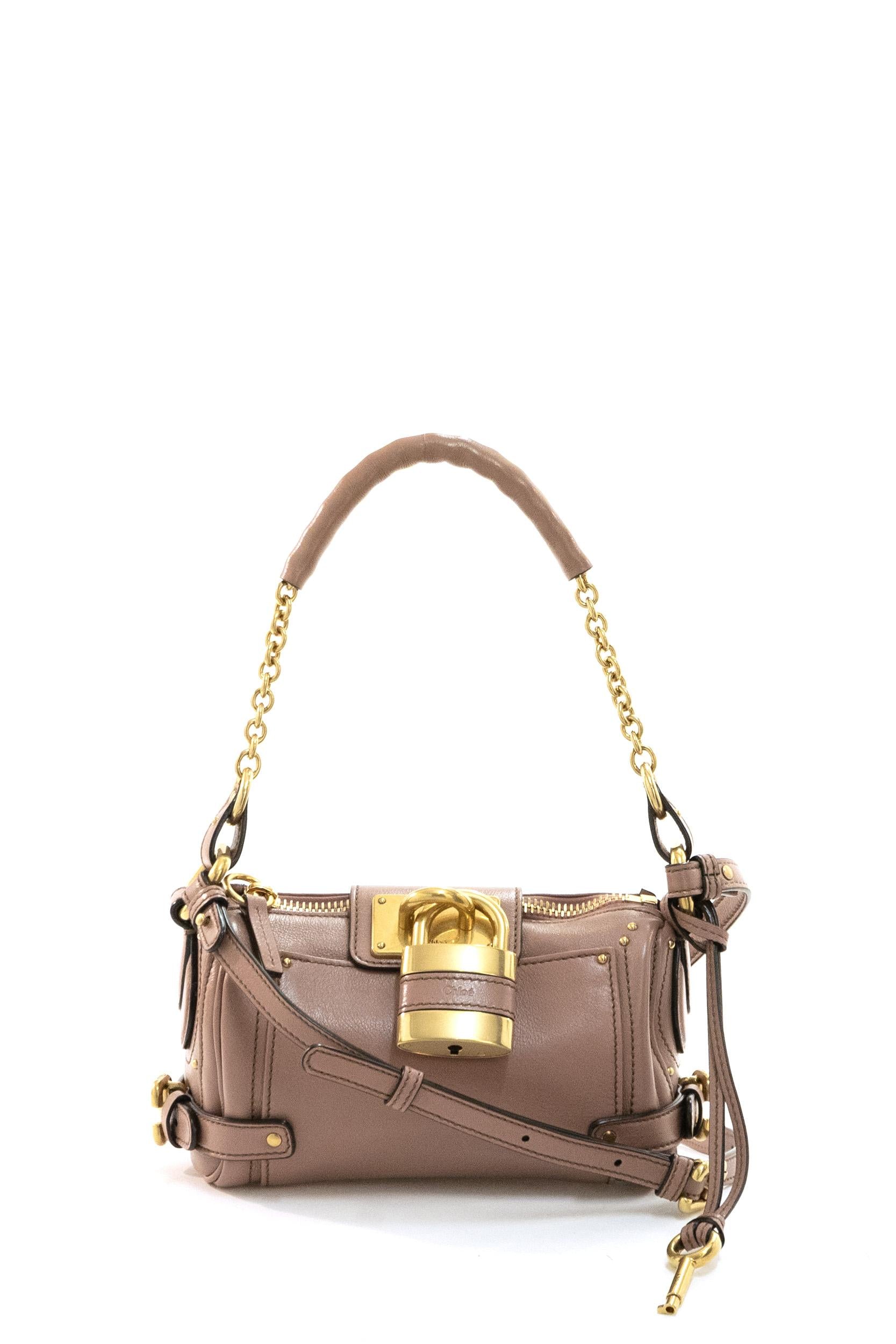 Borsa con Catena Paddington Piccola in Pelle Granata<BR/> 25WS803P75 26S CHLOE'