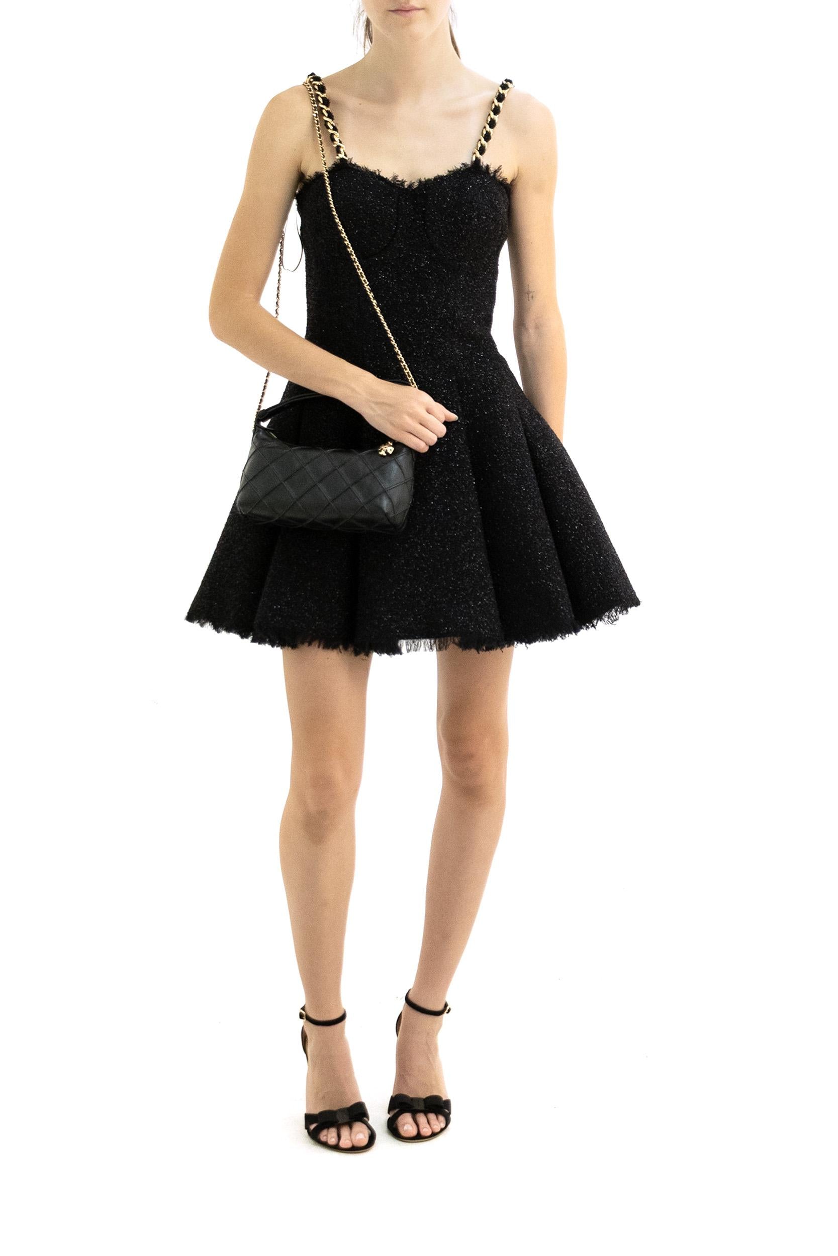 Abito in lurex di colore nero<BR/> HF1R2302WD65 0PA BALMAIN