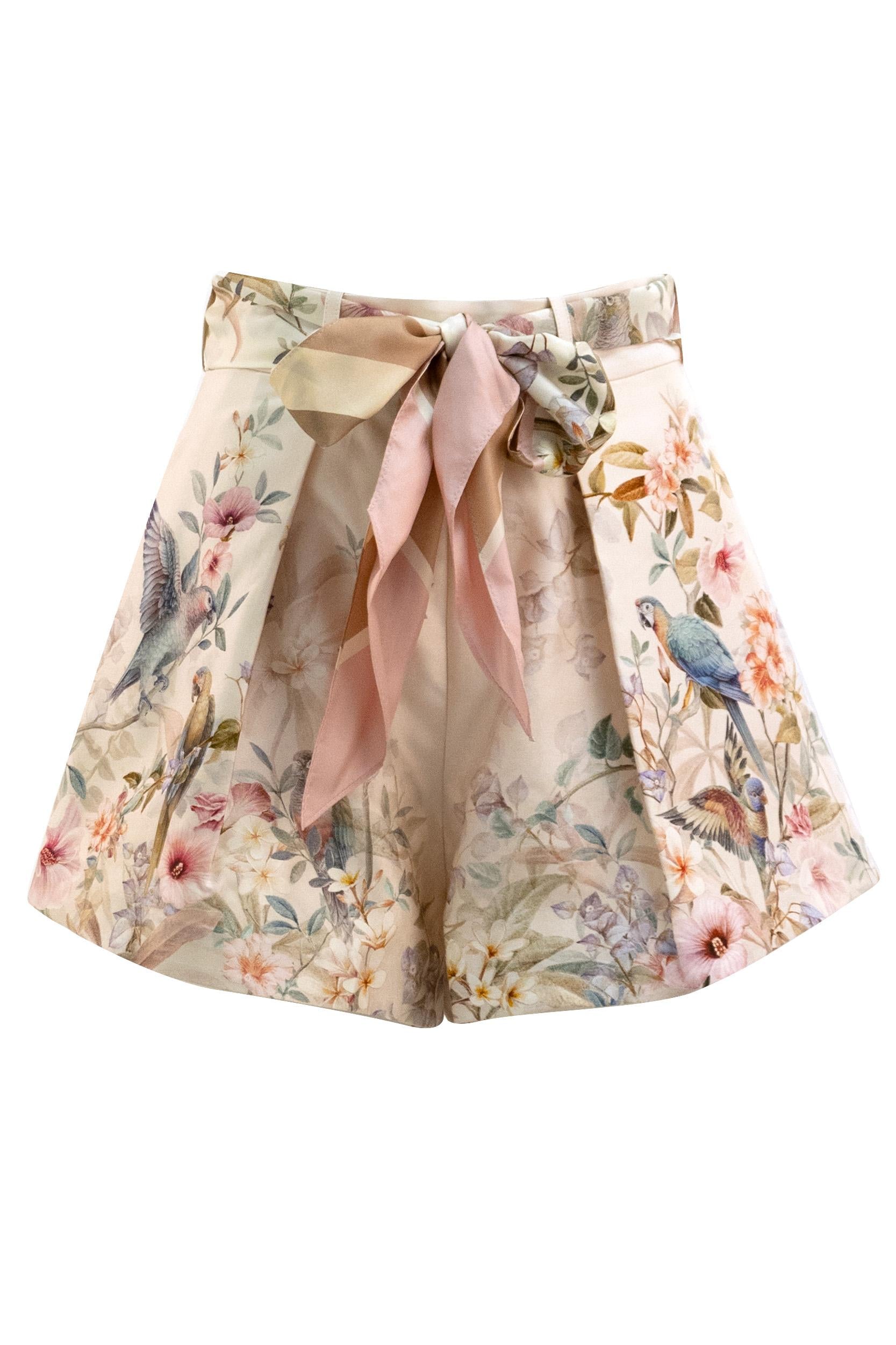Short con Pinces Rebellion in Seta e Cotone<BR/> 4257AC261 CREAM AVIARY ZIMMERMANN