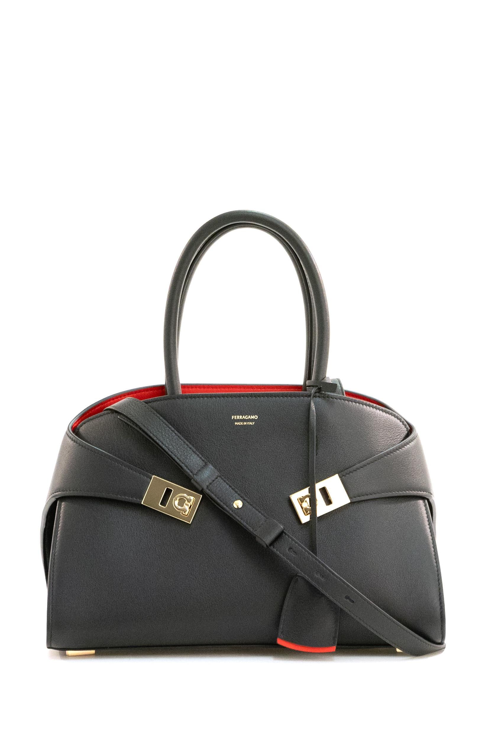 Borsa Hug pelle nera<BR/> 215608 0767814 NERO FERRAGAMO