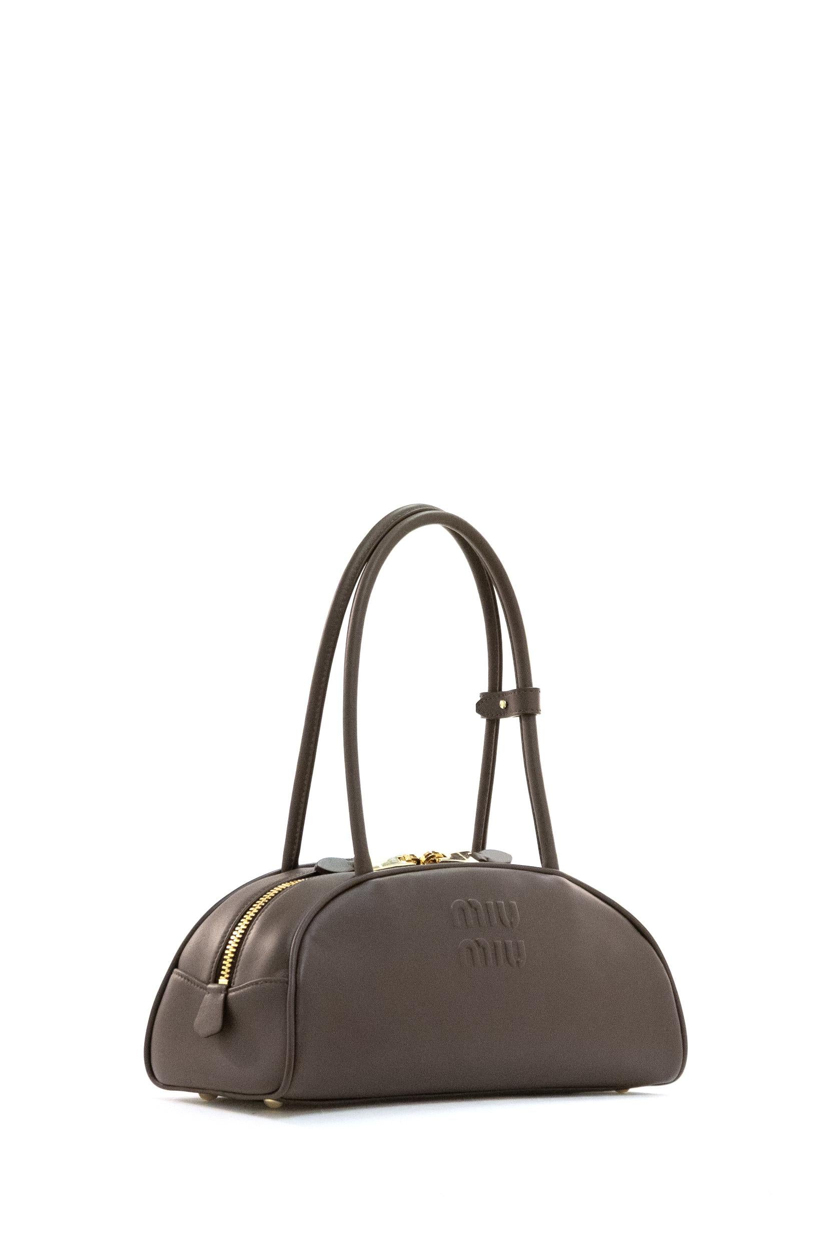 Borsa Beau in pelle di colore marrone<BR/> 5BB193 2CRW F0NBL MIU MIU