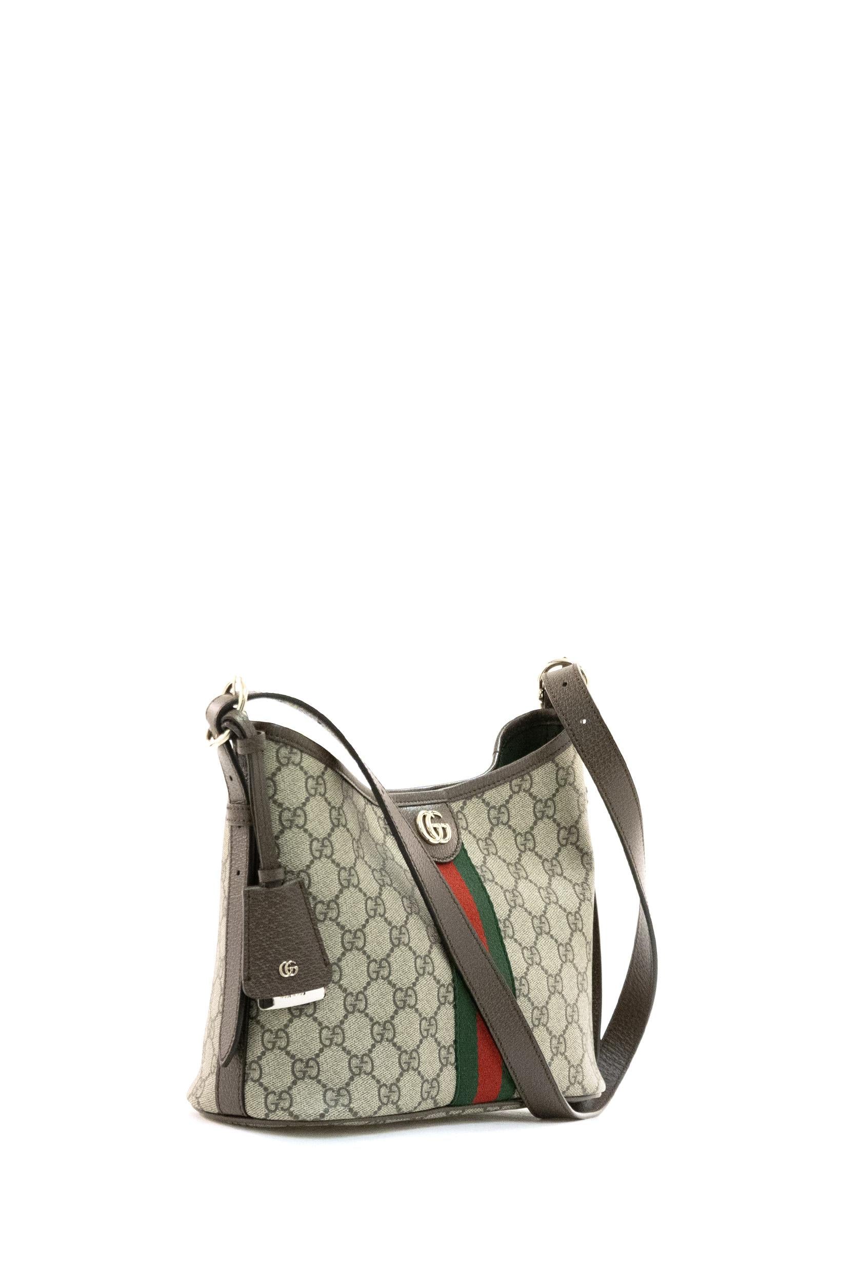 Borsa a spalla Ophidia in tessuto GG beige e marrone scuro<BR/> 836872 FAE0K 9853 GUCCI