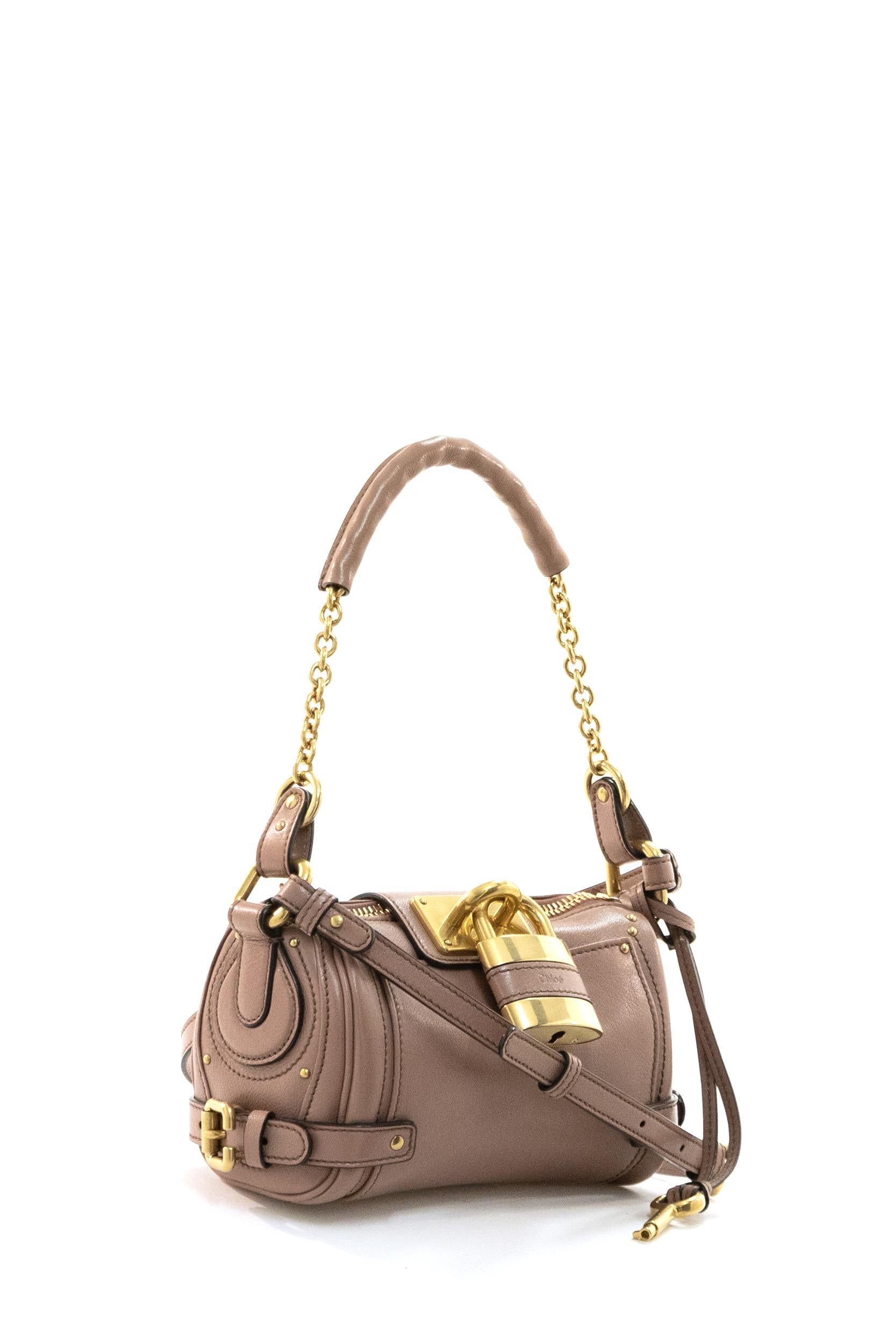 Borsa con Catena Paddington Piccola in Pelle Granata<BR/> 25WS803P75 26S CHLOE'