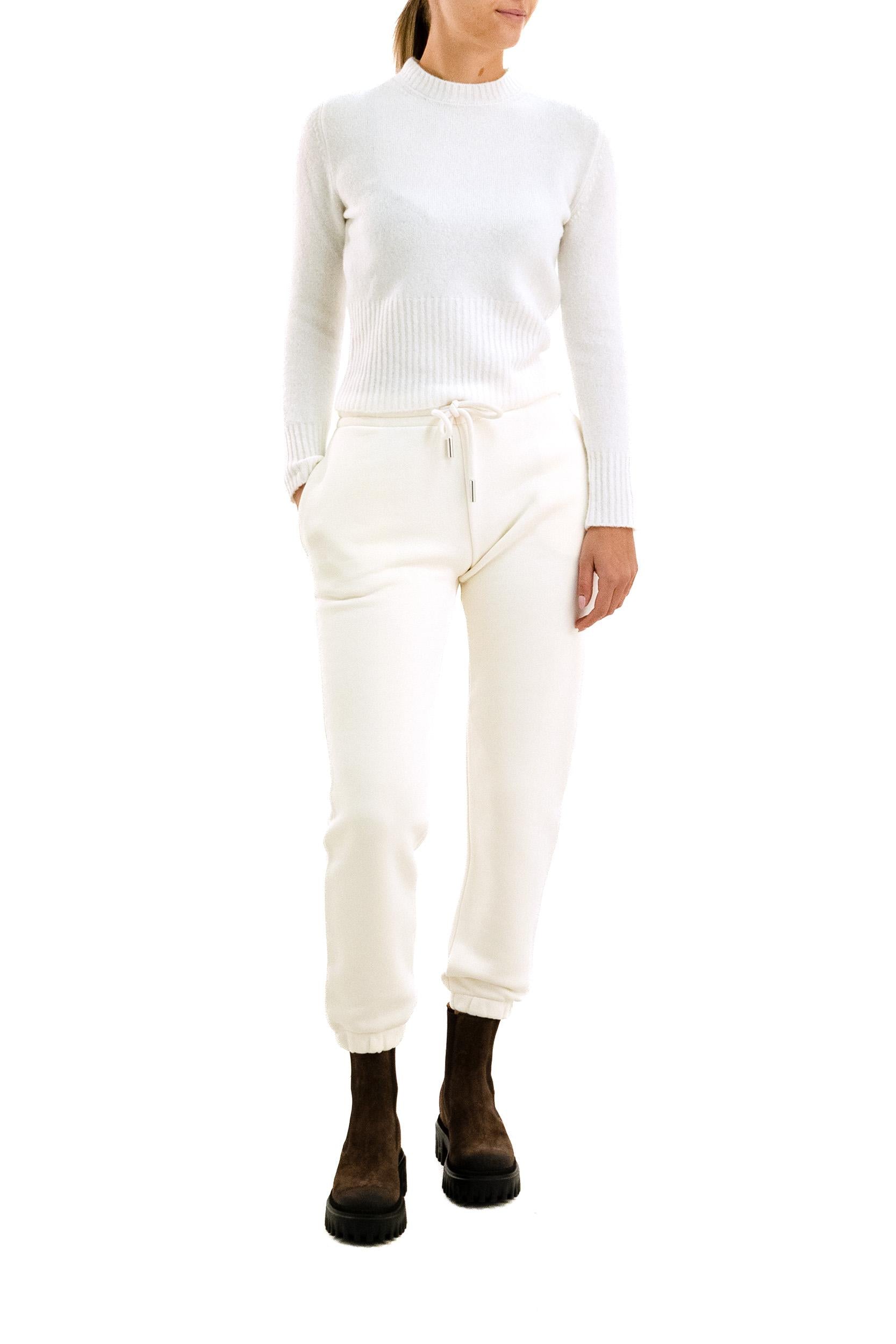 Pullover in lana e cashmere color bianco<BR/> B4853 1356 201 BASE