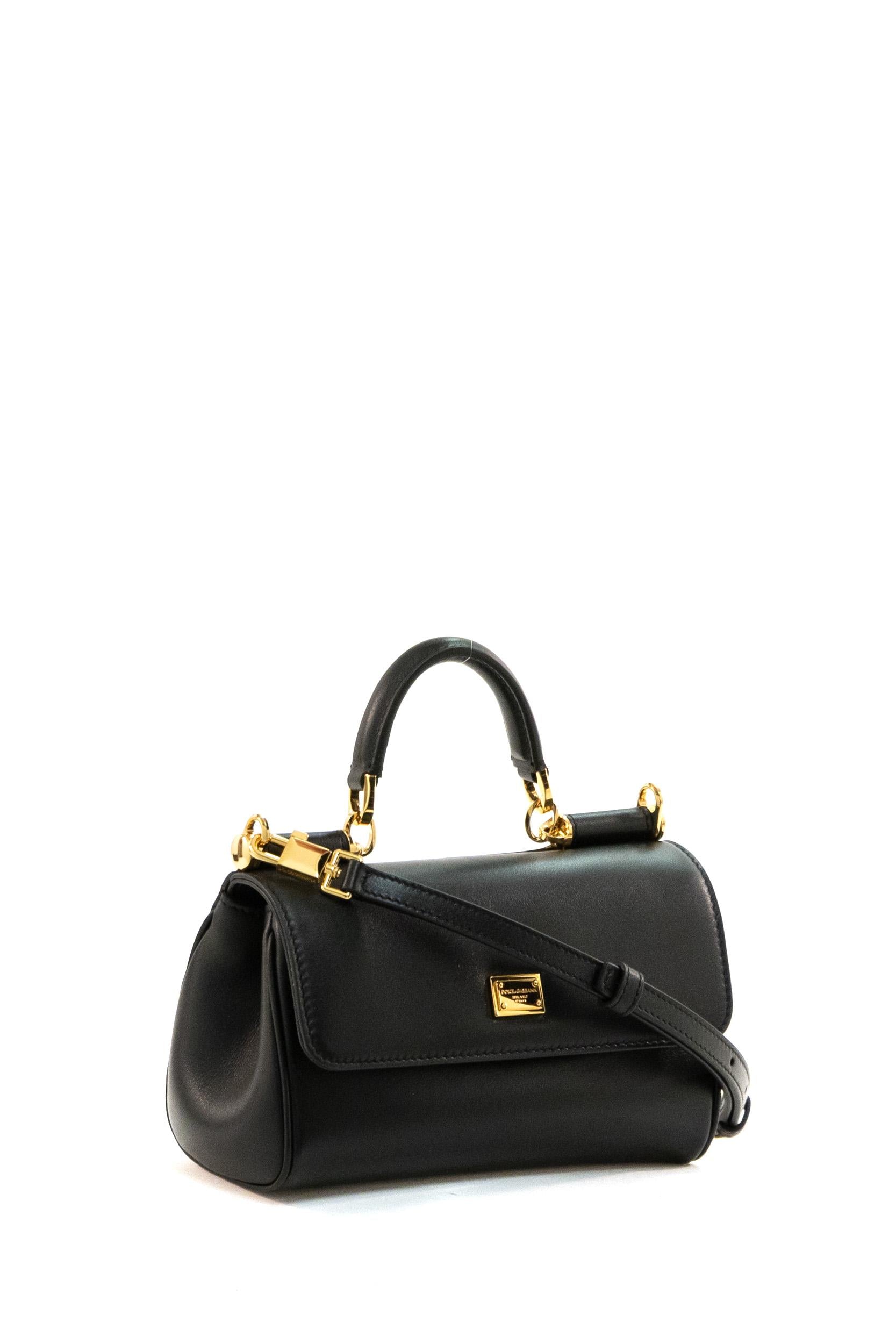 Borsa a Mano My Sicily Mini in Pelle<BR/> BB7864 B7321 80999 DOLCE & GABBANA