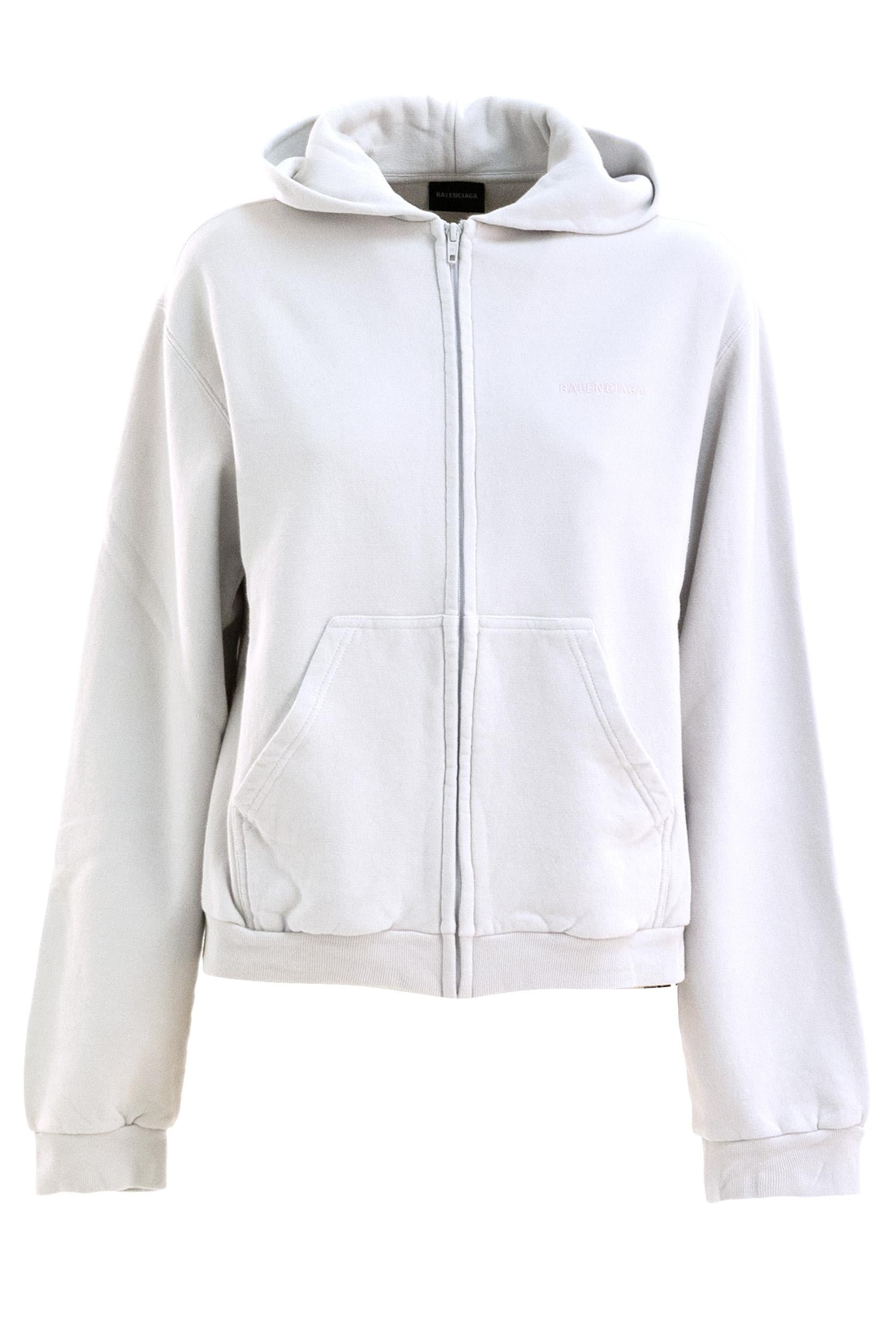 BALENCIAGA Felpa cotone colore gesso<BR/> 851236 TTVJ2 2420 BALENCIAGA