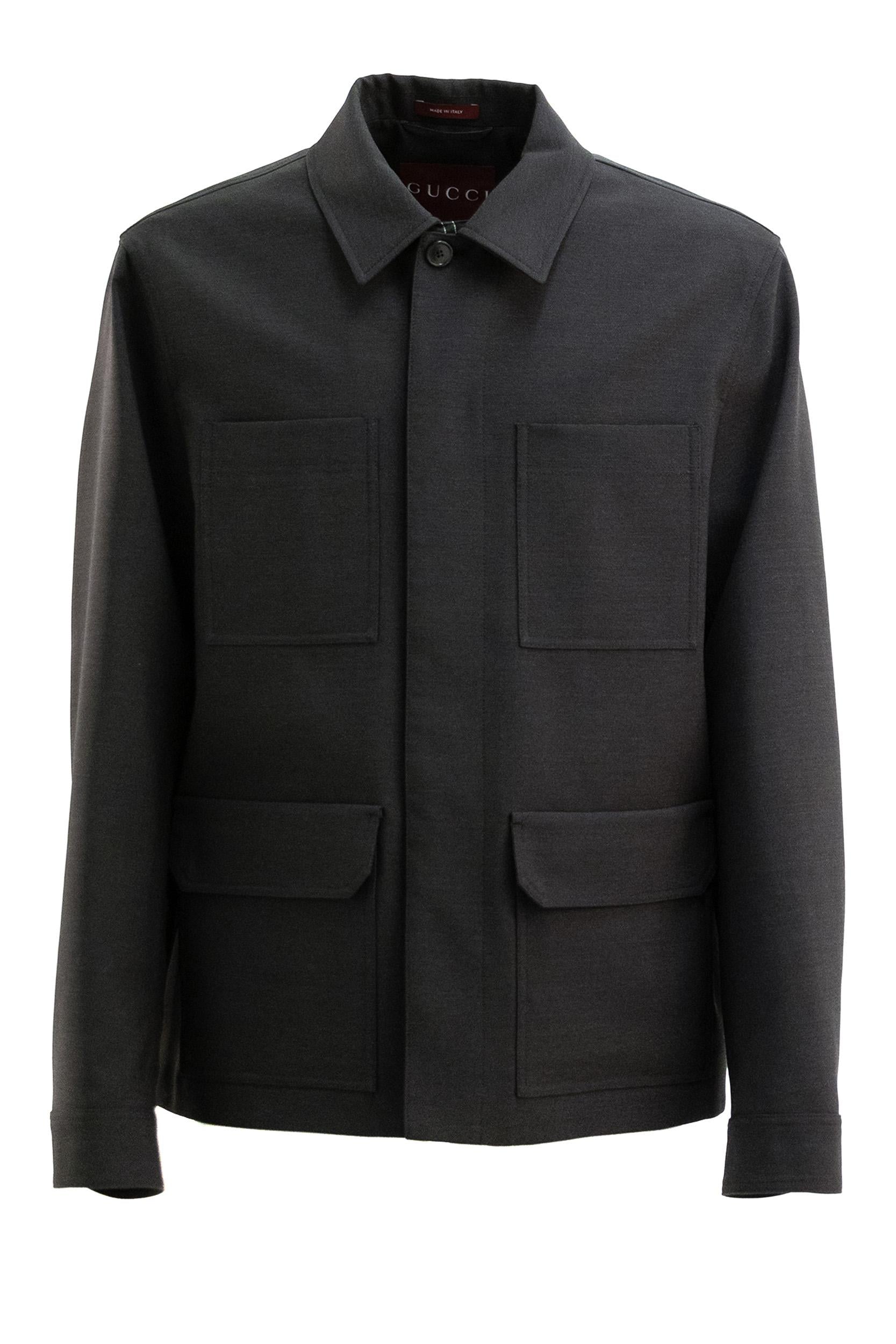 Giacca in Lana con Dettaglio Gucci Cimosa<BR/> 853006 ZAS68 1076 GUCCI
