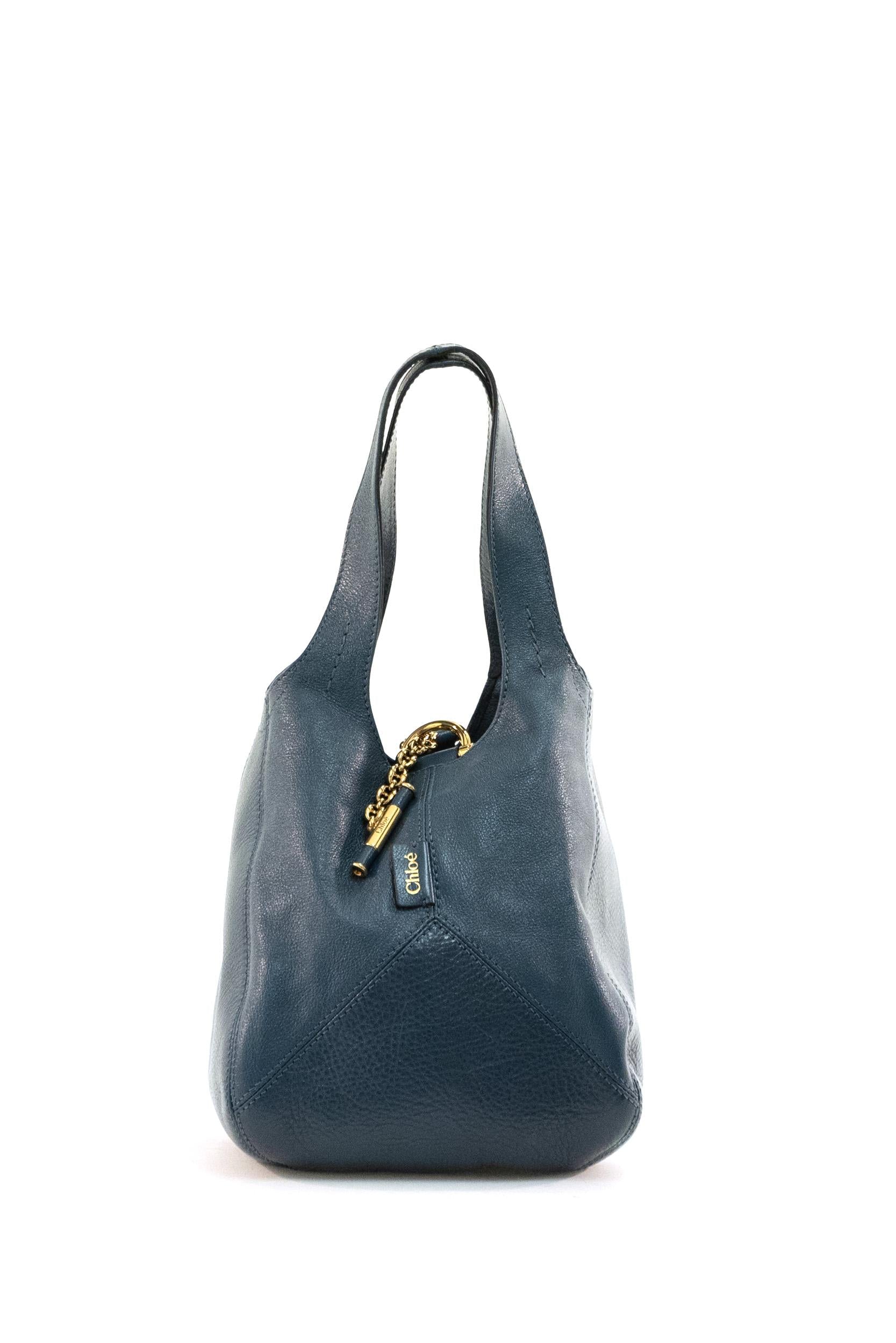 Borsa Chloé Balloon in pelle martellata di colore blu tapestry<BR/> 25WS644Q15 44Q CHLOE'