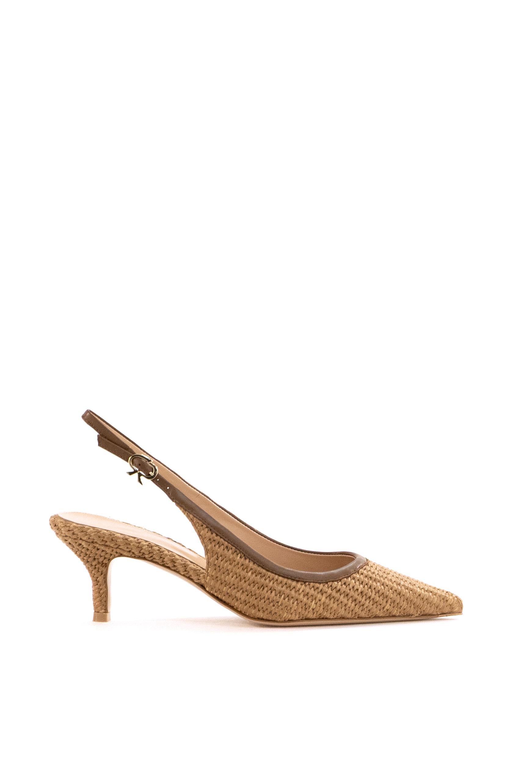 Slingbacks Minorca in rafia color naturale<BR/> G95509.55RIC.MBNCUCU CUOIO GIANVITO ROSSI