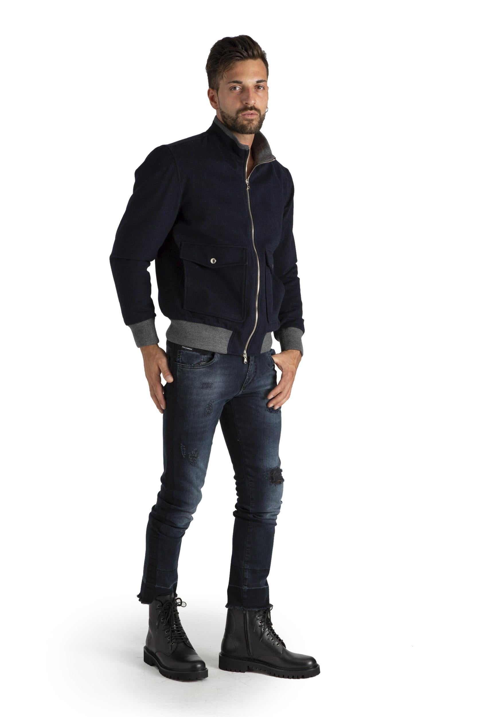 Bomber con collo alto e tasche<BR/> CGPKEV_140 16 BARBA