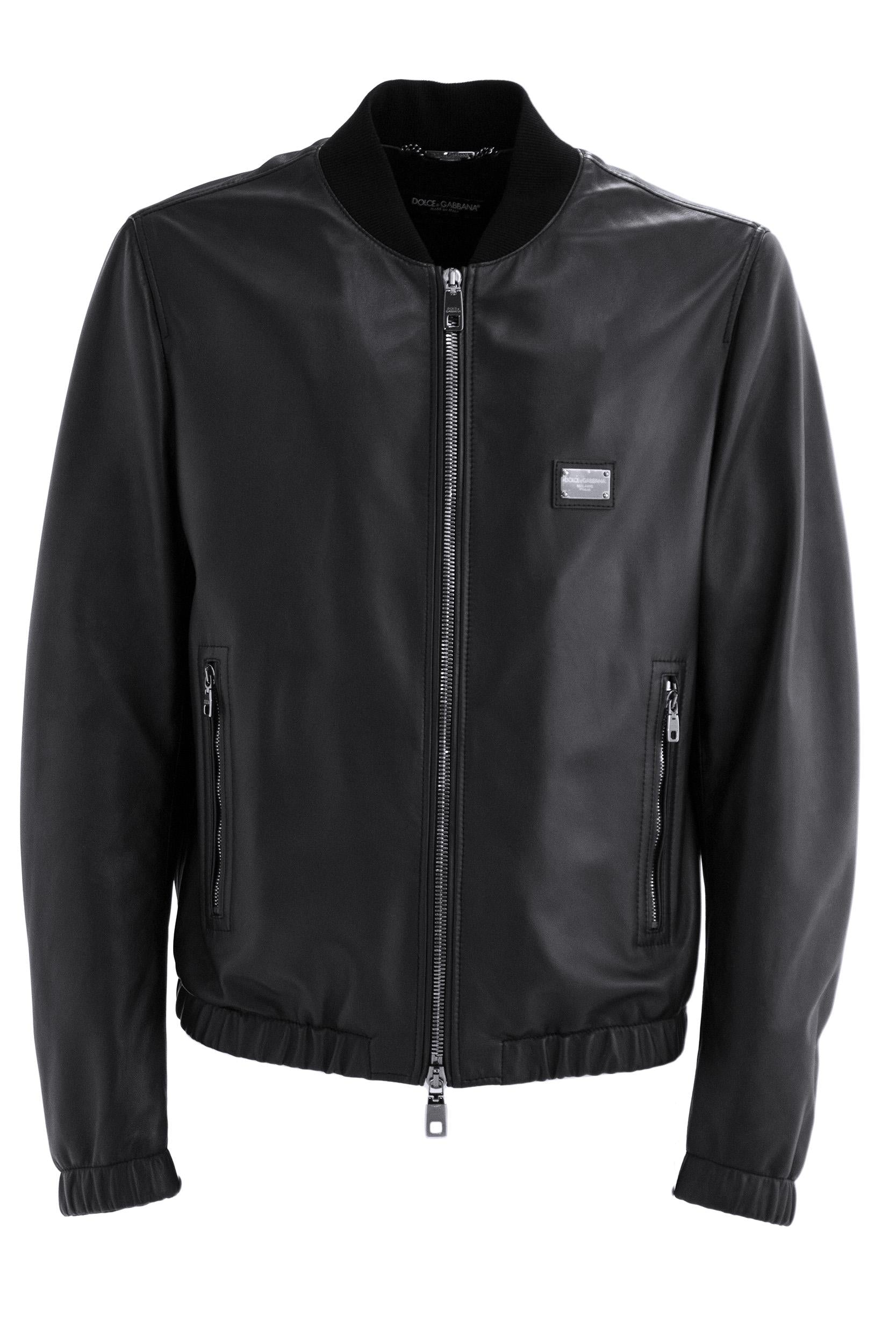 Giubbotto in Pelle<BR/> G9ZY5L HULR0 N0000 DOLCE & GABBANA