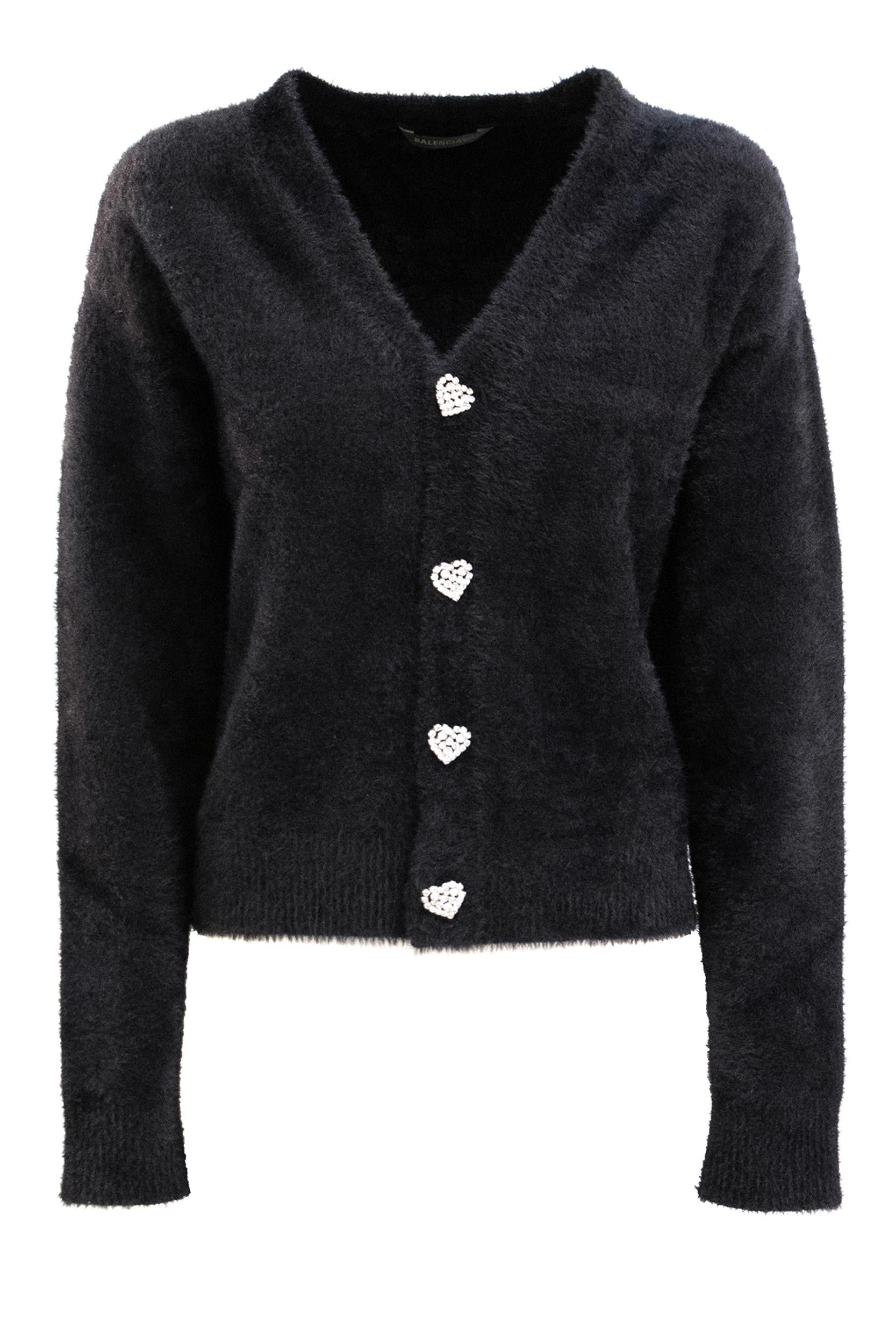 Cardigan di colore nero <BR/> 849501 T6244 1000 BALENCIAGA