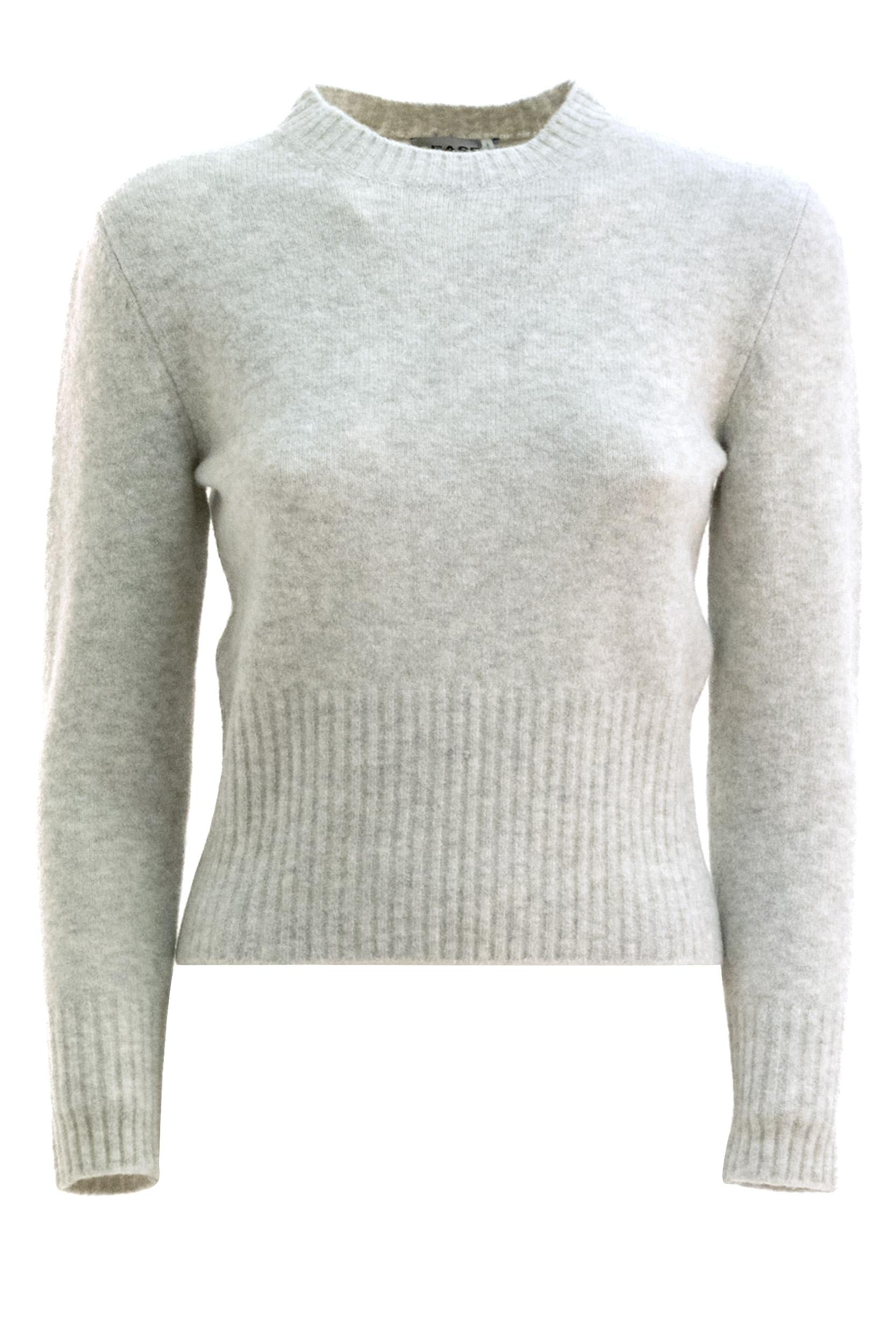 Pullover in lana e cashmere color grigio<BR/> B4853 1356 117 BASE