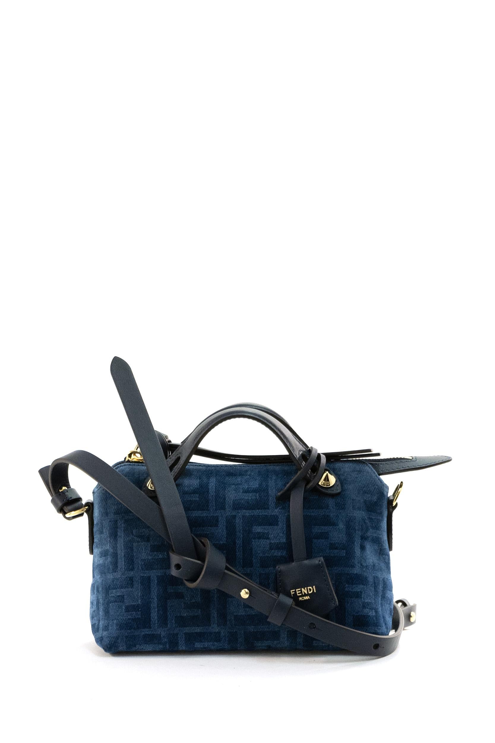 Borsa By The Way Soft Mini in Tessuto Denim Floccato<BR/> 8BS098 AVR6 F1UJW FENDI