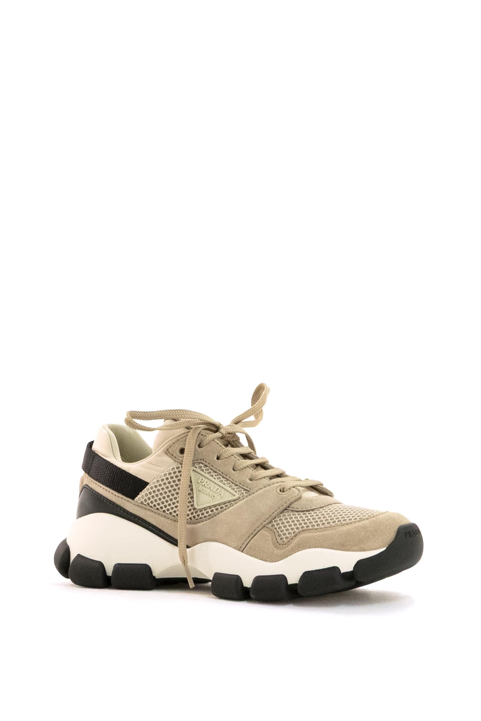 Sneakers in mesh di colore beige<BR/> 1E506O F 045 3KU1 F0F24 PRADA