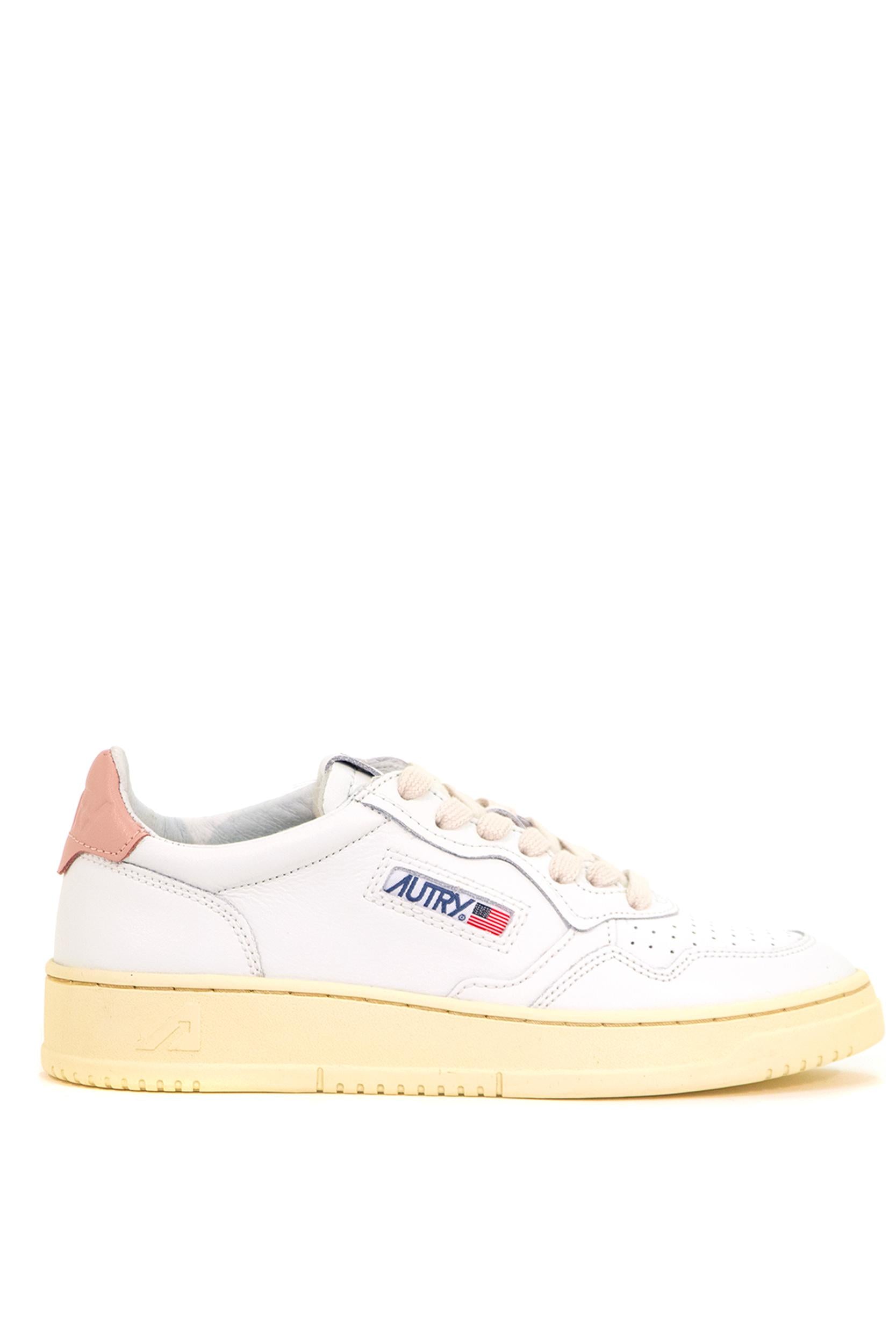 Sneakers Medalist in pelle sul retro rosa AULW LL16 WHT/PINK AUTRY