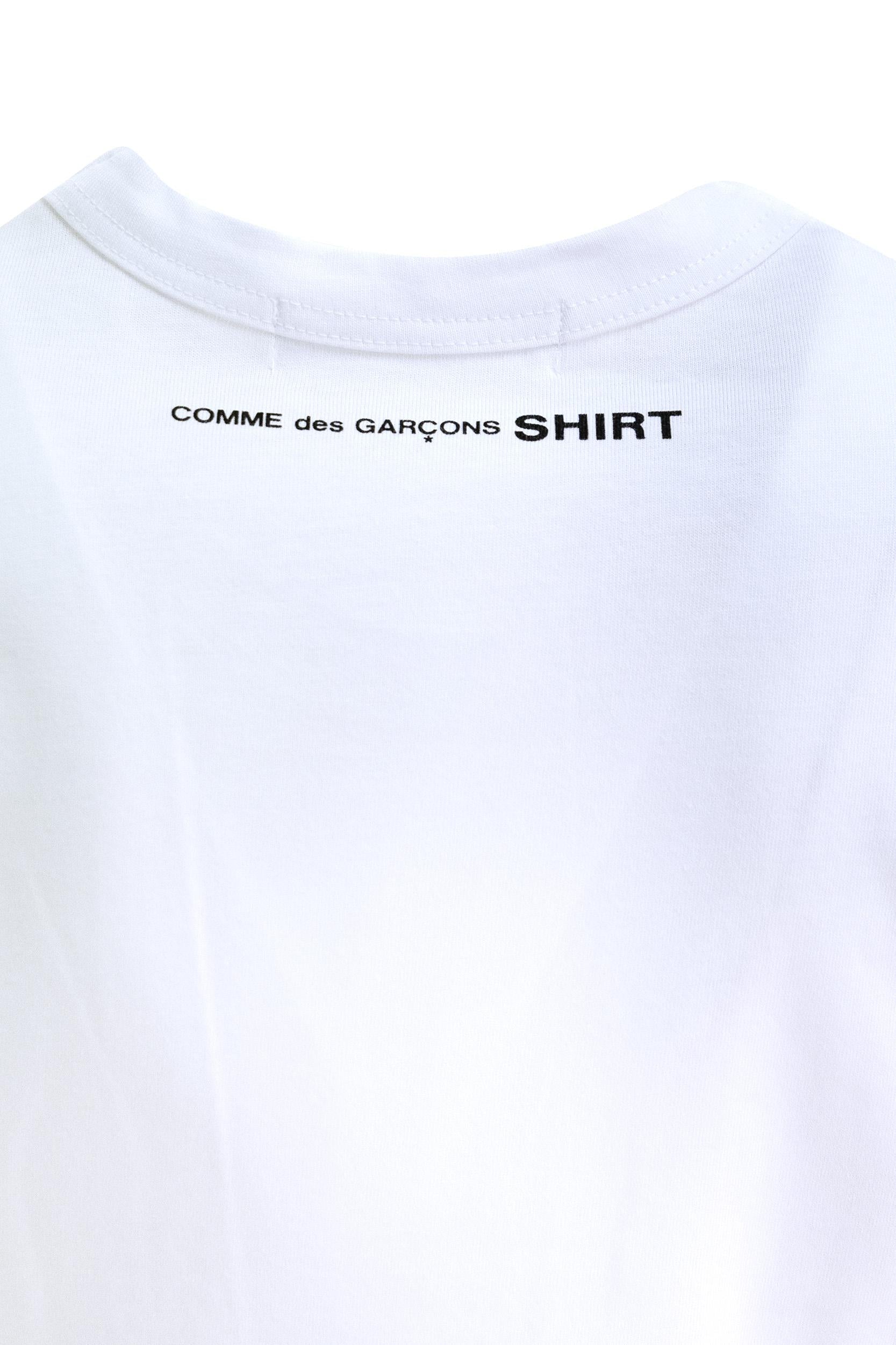 T-shirt in cotone di colore bianco<BR/> FQ-T003 3 CDG SHIRT