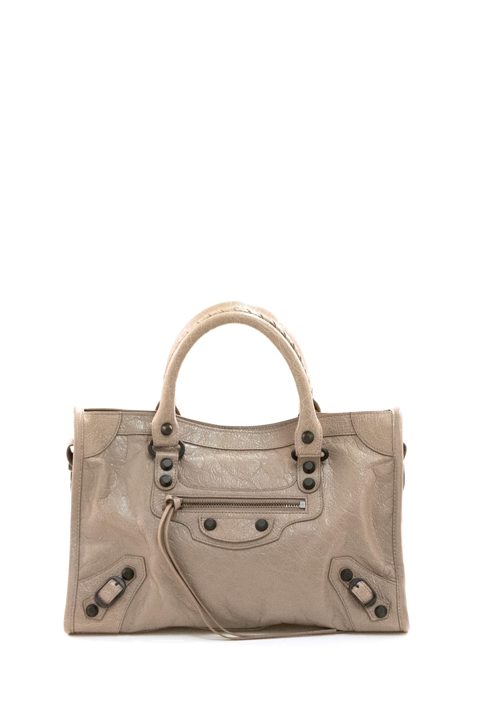 Borsa City in pelle Arena beige 811442 2ABEK 2914 BALENCIAGA
