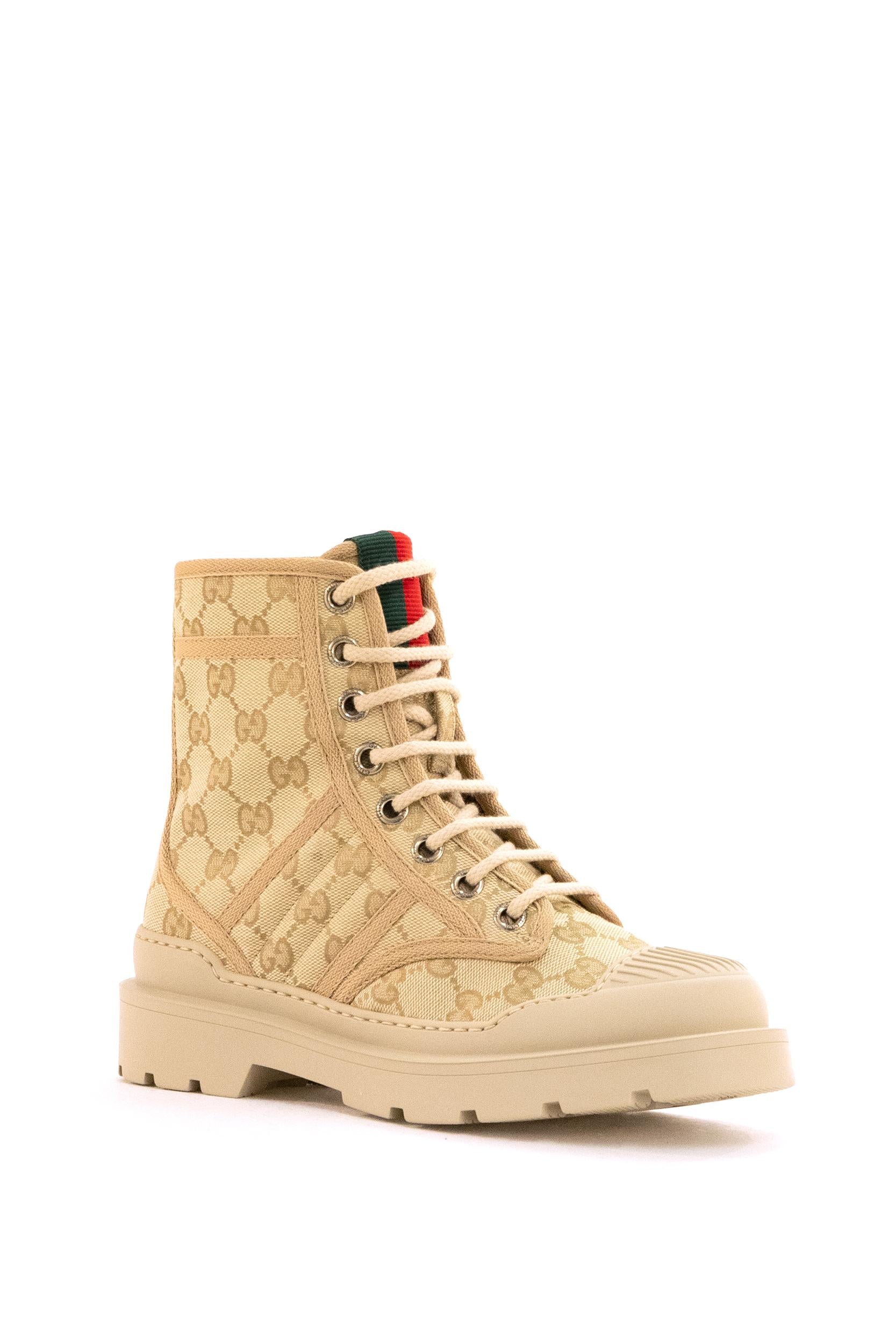 Stivaltti in tessuto Original GG beige e marrone <BR/> 847696 FAD2I 9641 GUCCI