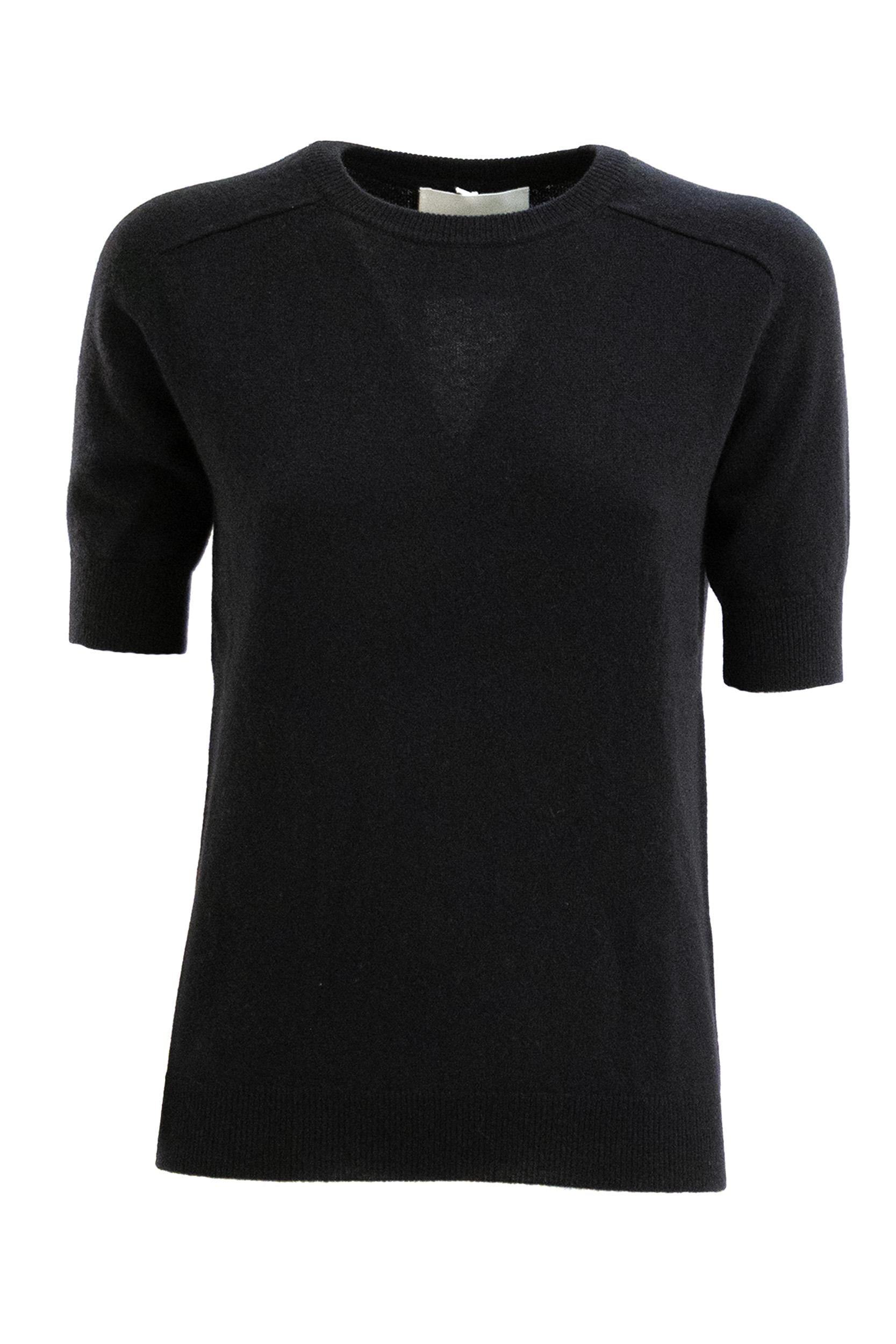 T-shirt Kenza Cashmere Nero<BR/> 202147 BLACK LISA YANG