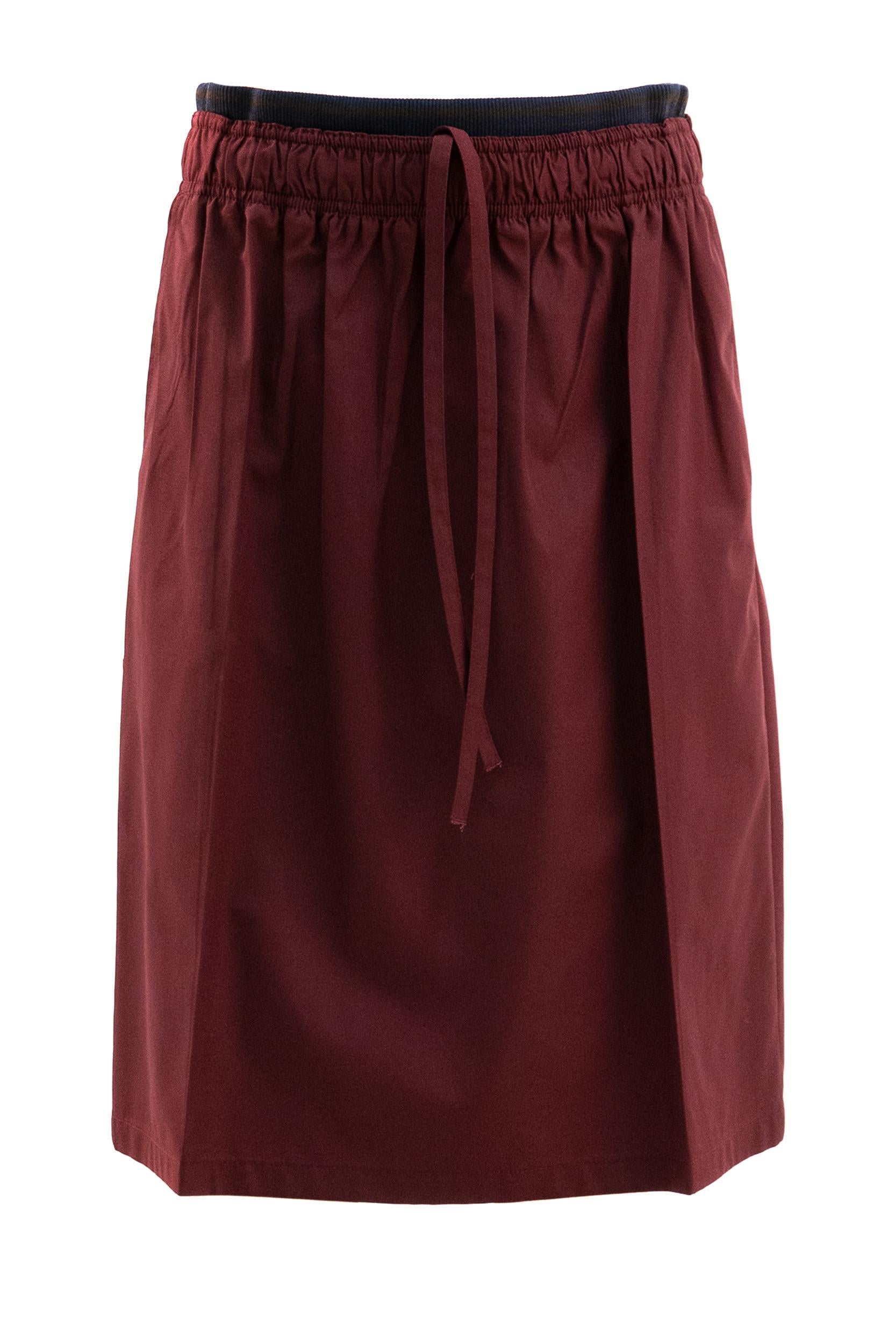 Gonna in popeline di colore bordeaux<BR/> P197Z S OOO 187P F0403 PRADA