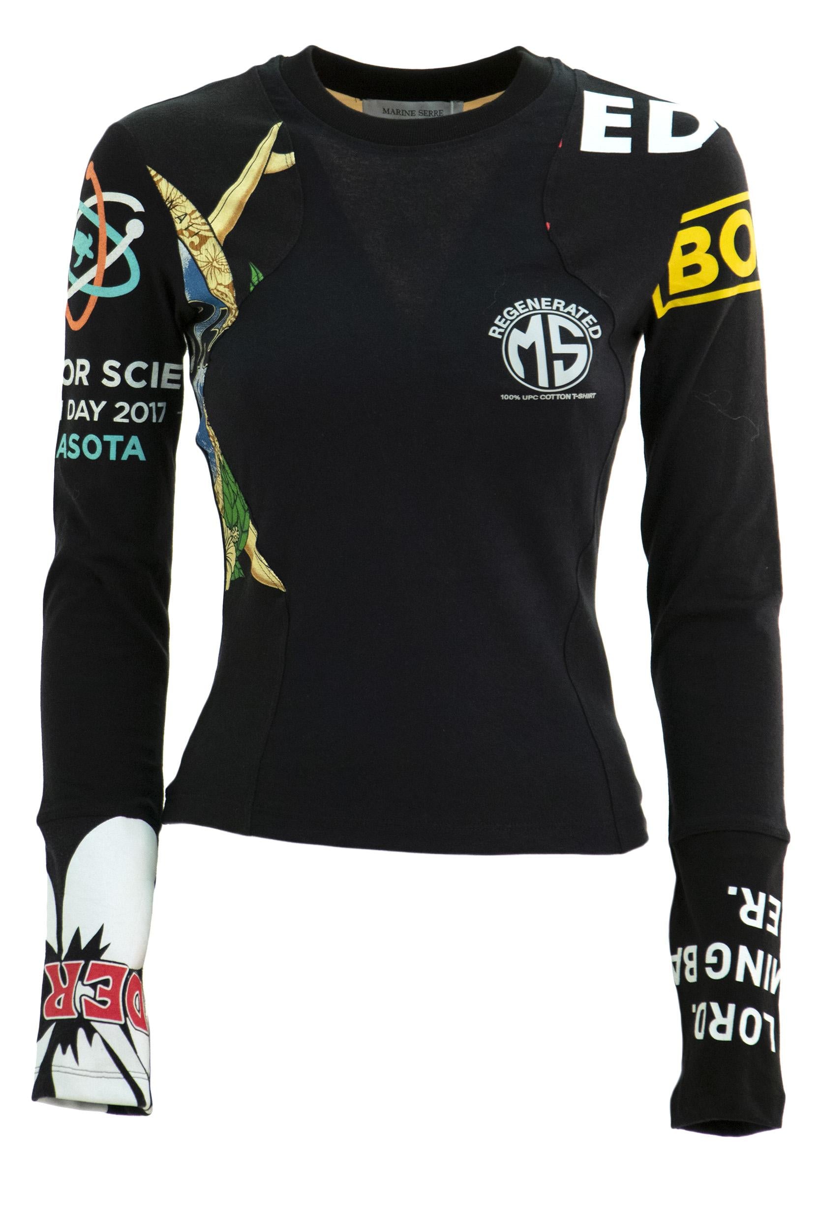 T-shirt Regenerated Graphic<BR/> WTO106 UJER0001 BK99 MARINE SERRE