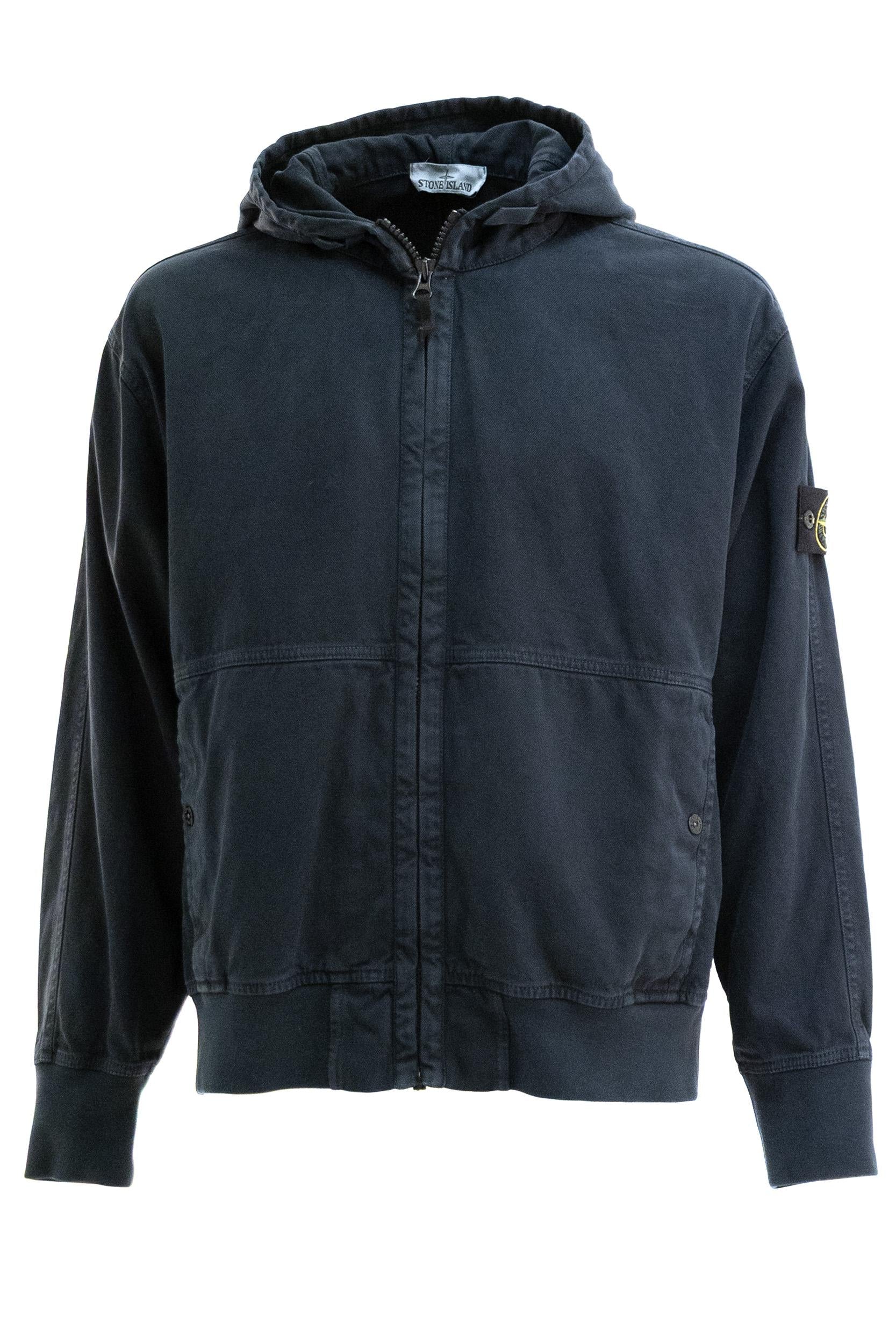 Giacca con Cappuccio in Cotone<BR/> L1S156100068 S0184 V0120 STONE ISLAND
