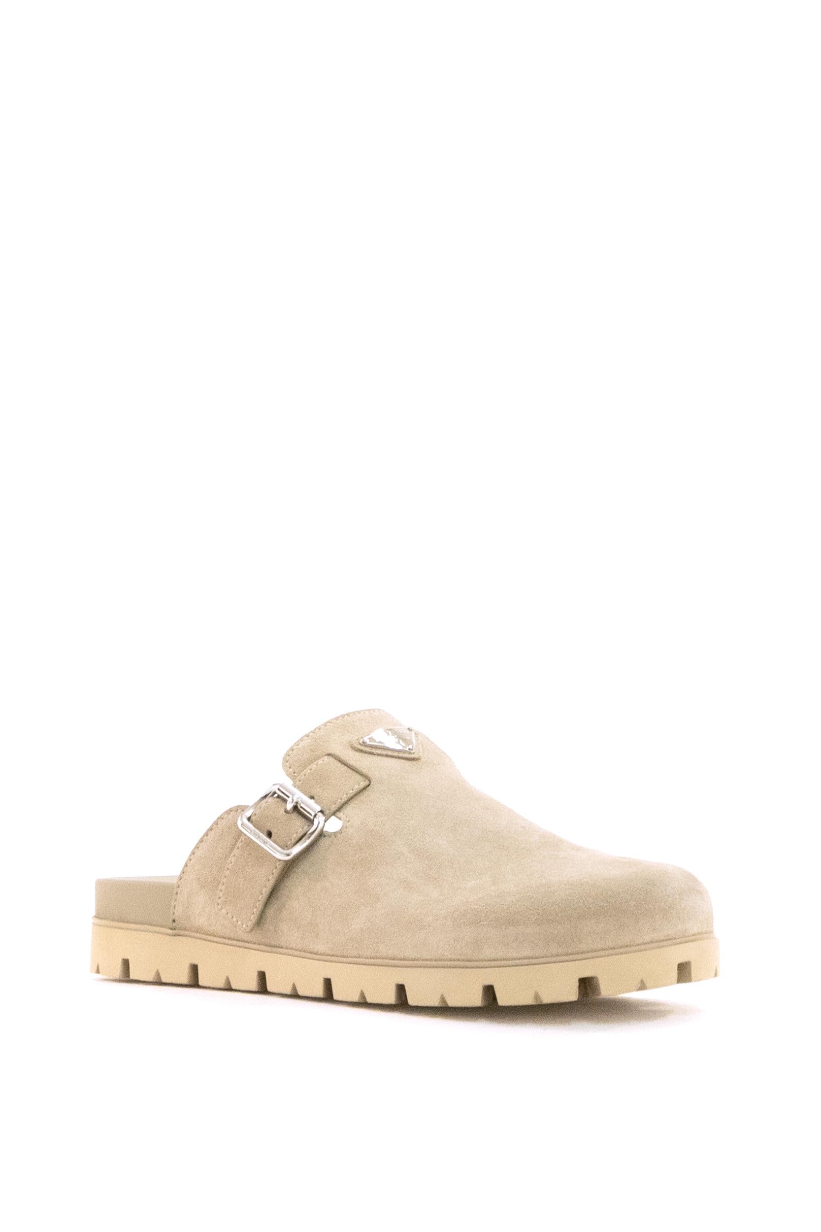 Mules in suede color beige<BR/> 2S3003 F G000 054 F0F24 PRADA