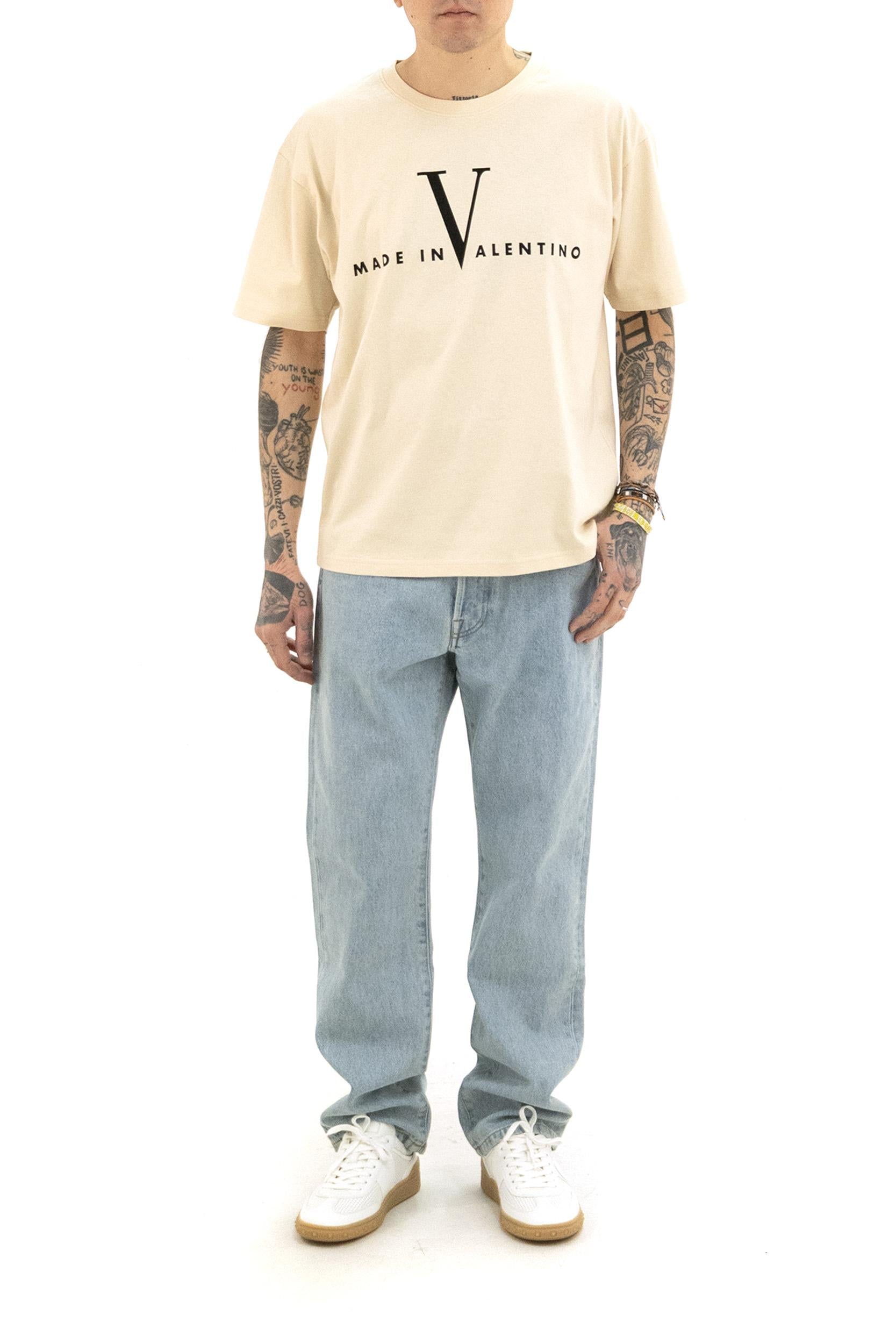 T-shirt in Cotone con Stampa<BR/> 8V3MG16PBAQ QT3 VALENTINO GARAVANI