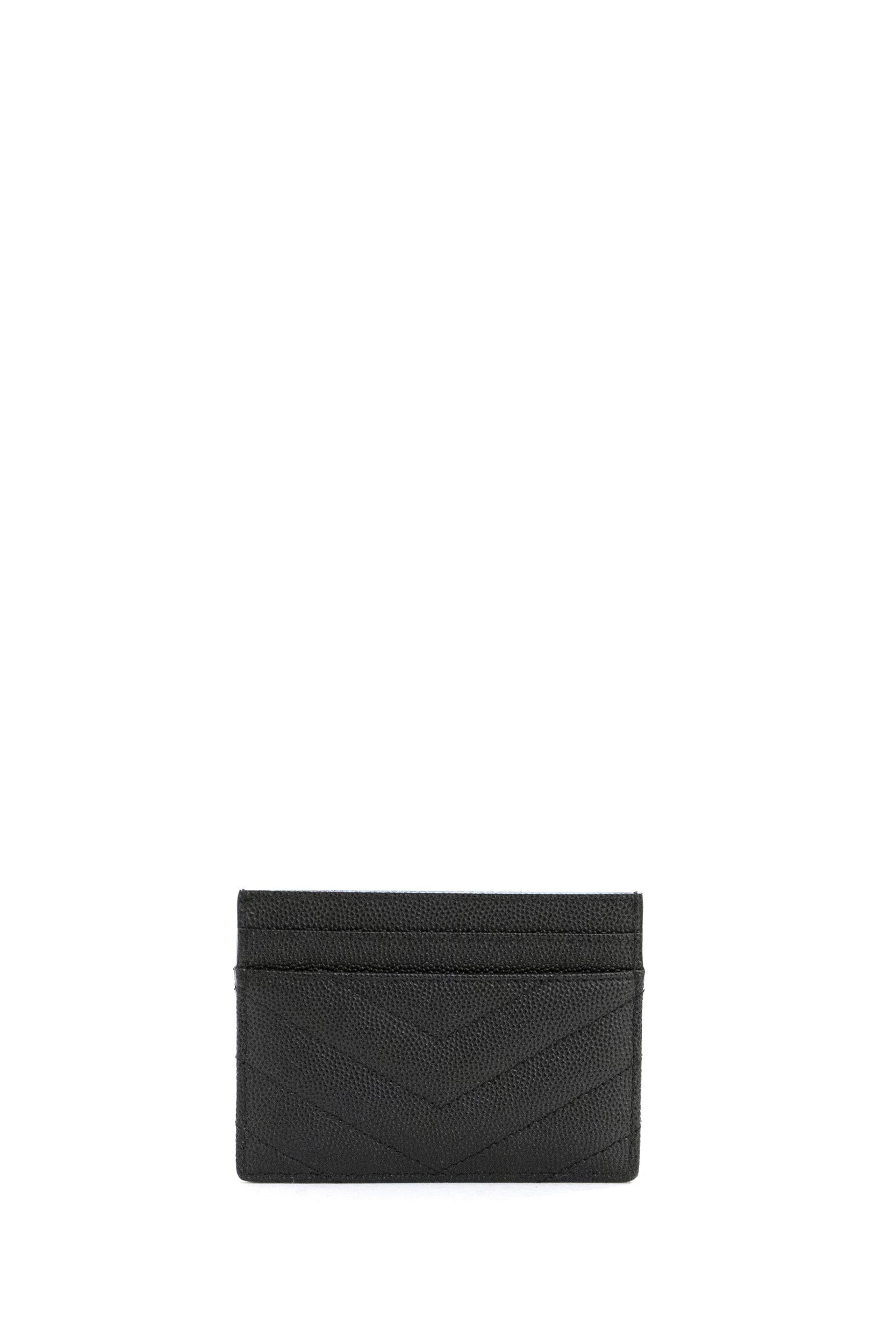 Porta carte Cassandre in pelle matelassé color nero<BR/> 423291 BOW01 1000 SAINT LAURENT
