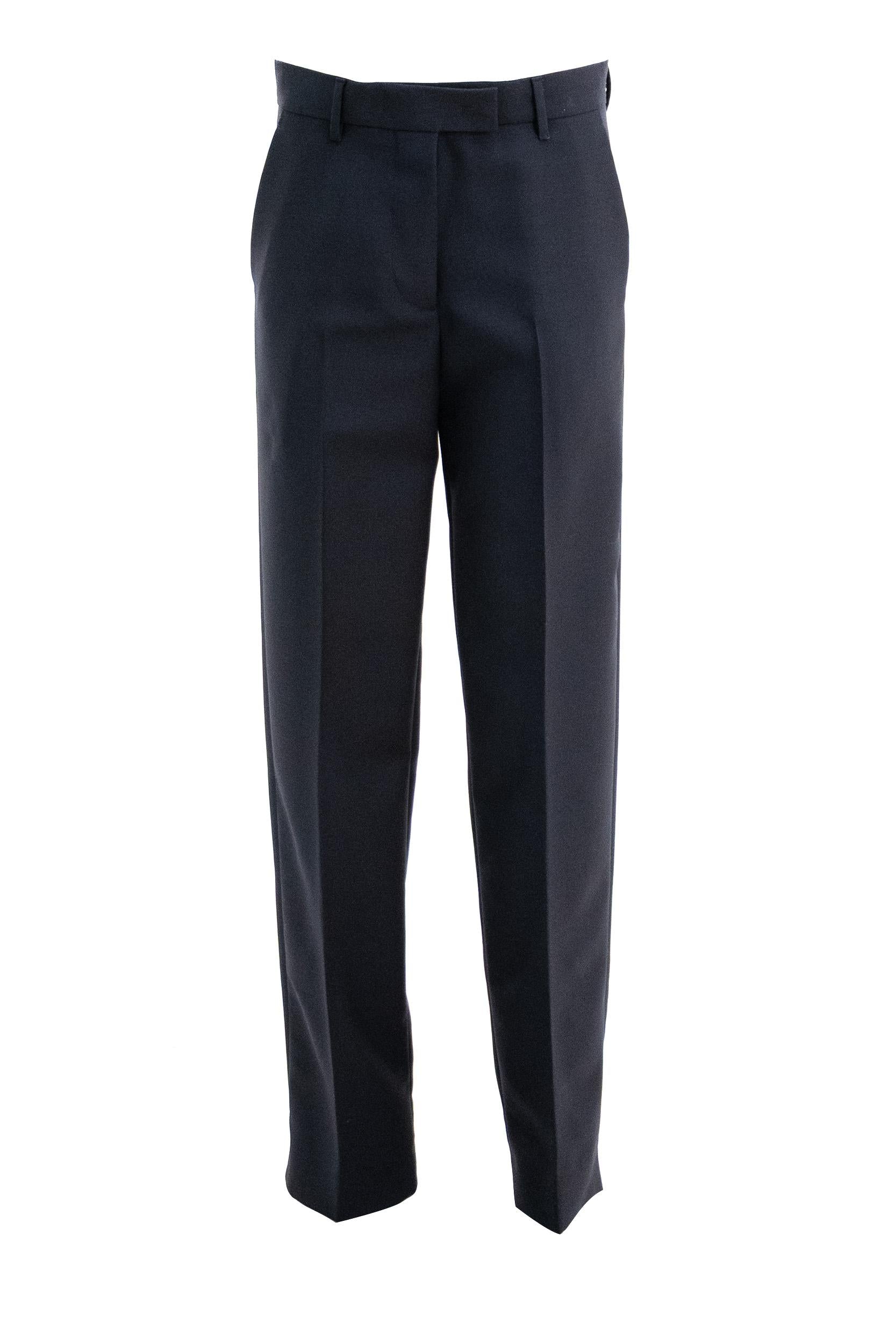 Pantaloni in kid mohair di colore blu<BR/> MP1990 S OOO 12I1 F0124 MIU MIU