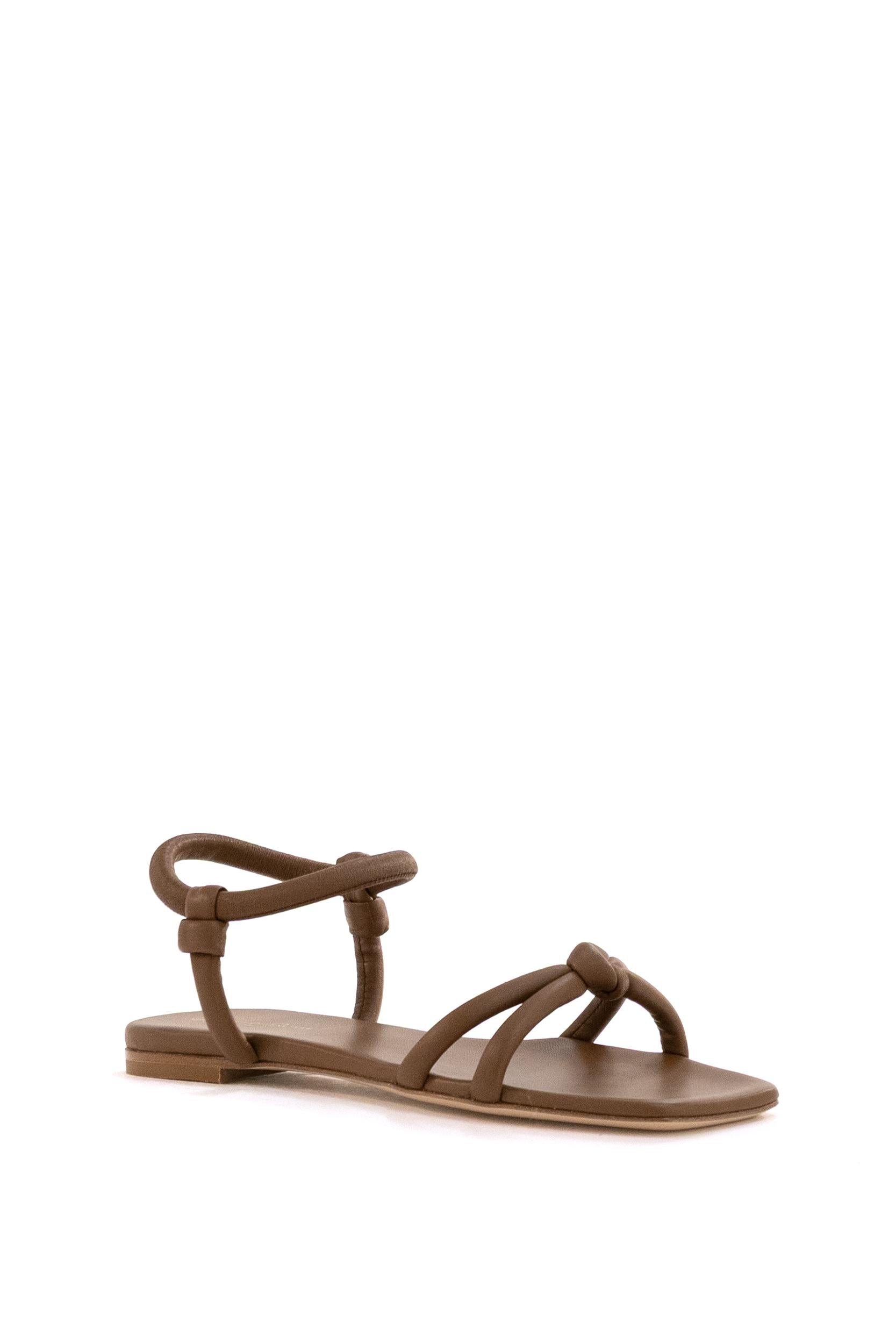 Sandali Juno in pelle di colore marrone<BR/> G32324.05CUO.NAPCUOI CUOIO GIANVITO ROSSI
