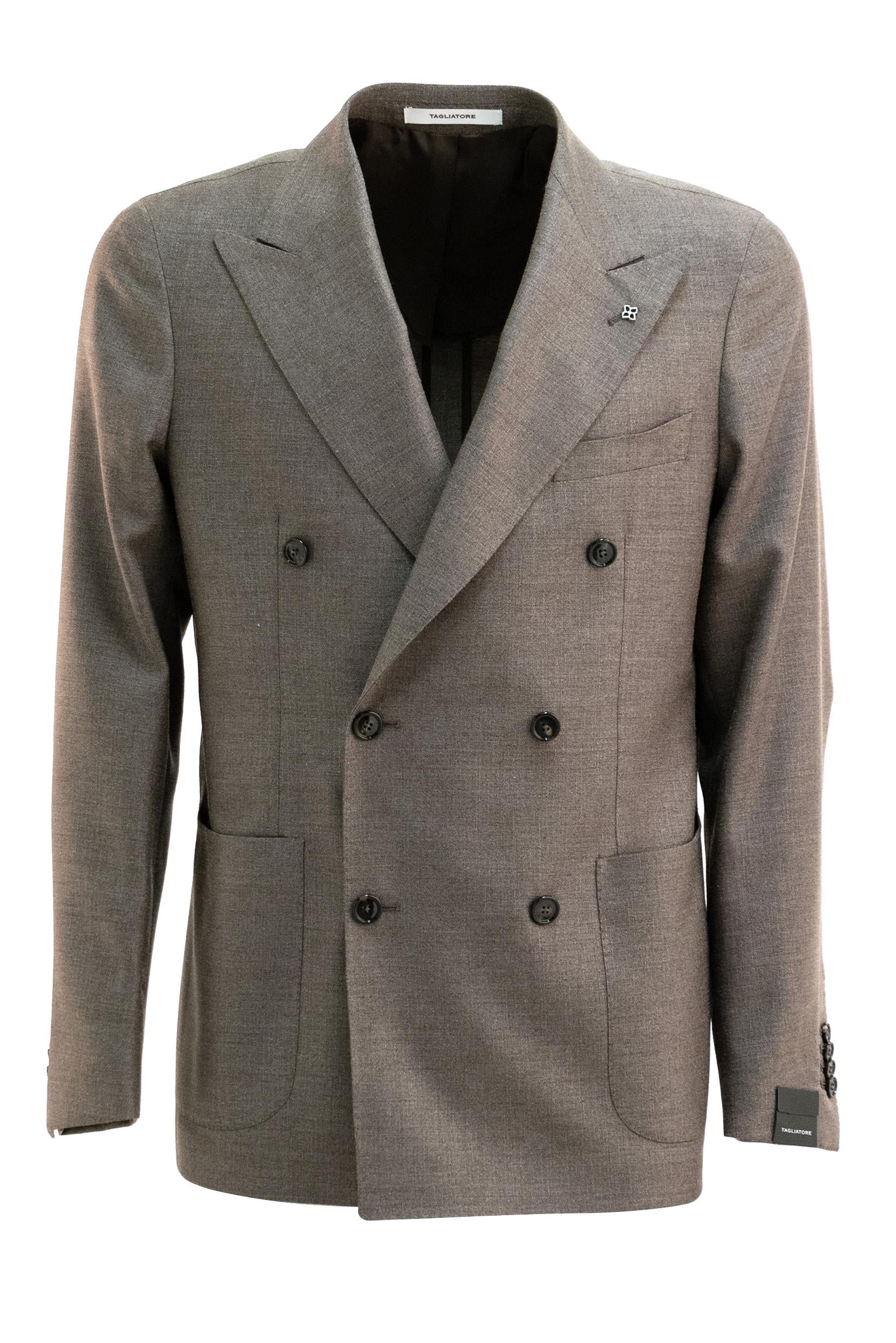 Giacca Doppiopetto in Seta e Lana Vergine<BR/> 1SVS20K-PE B30001 T3271 TAGLIATORE